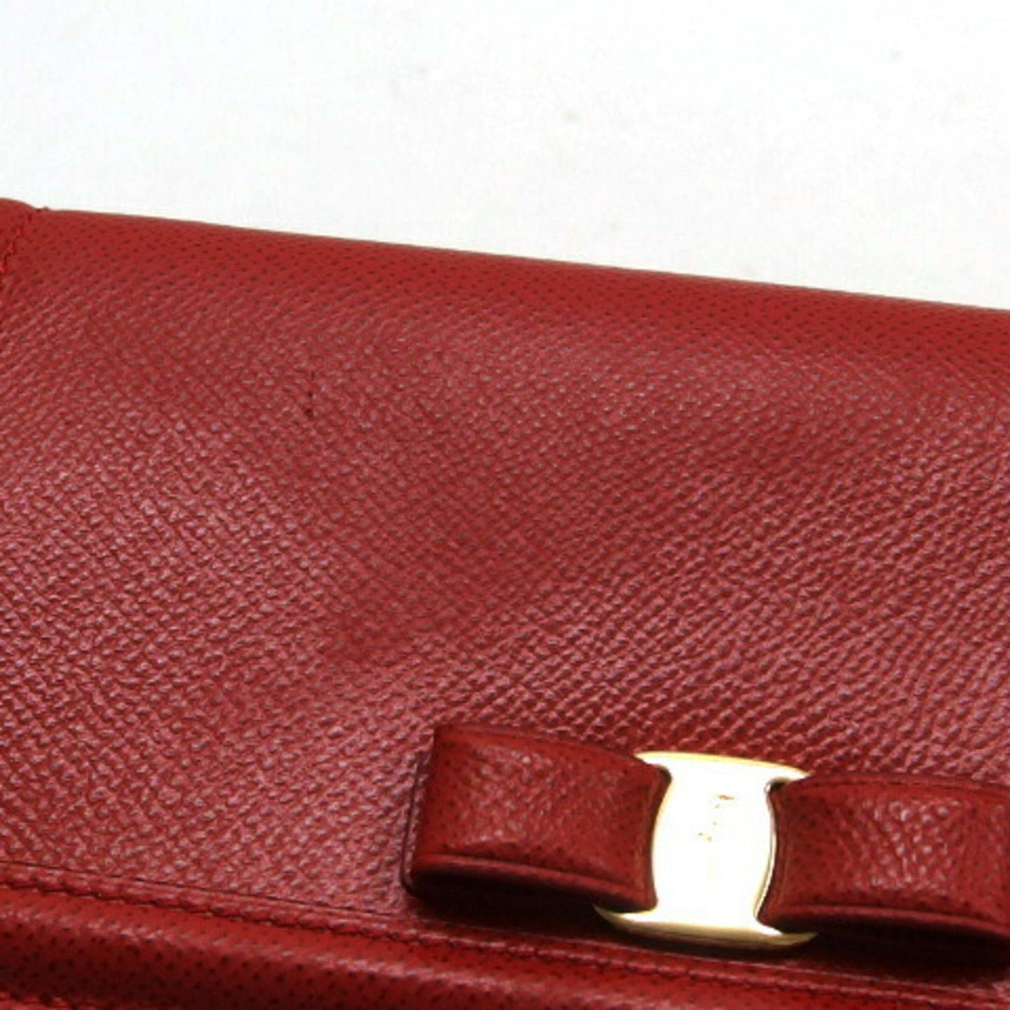 Salvatore Ferragamo Vara Ribbon Chain Shoulder Bag Red