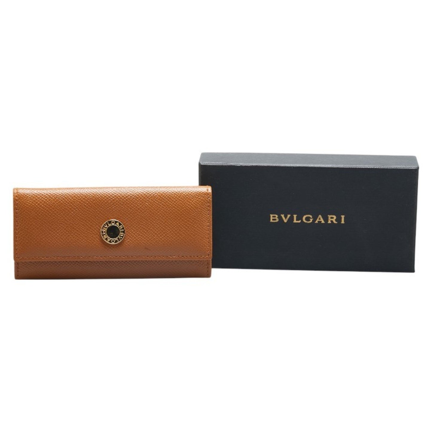 Bvlgari Long 6-Ring Key Case Brown Leather