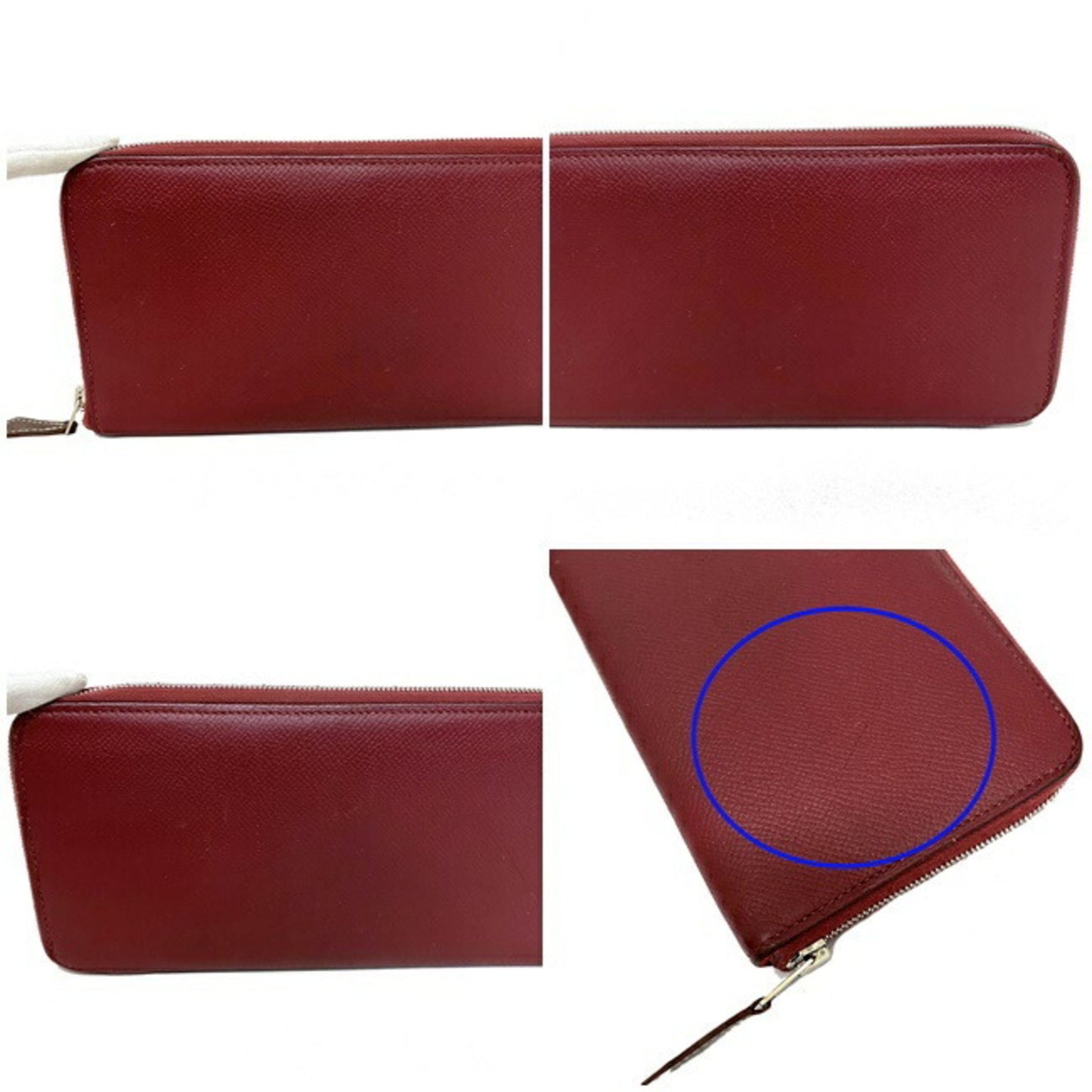 Hermes Long Wallet Azap Bordeaux Rouge Glenat Silk In Leather Epson Hermes Round
