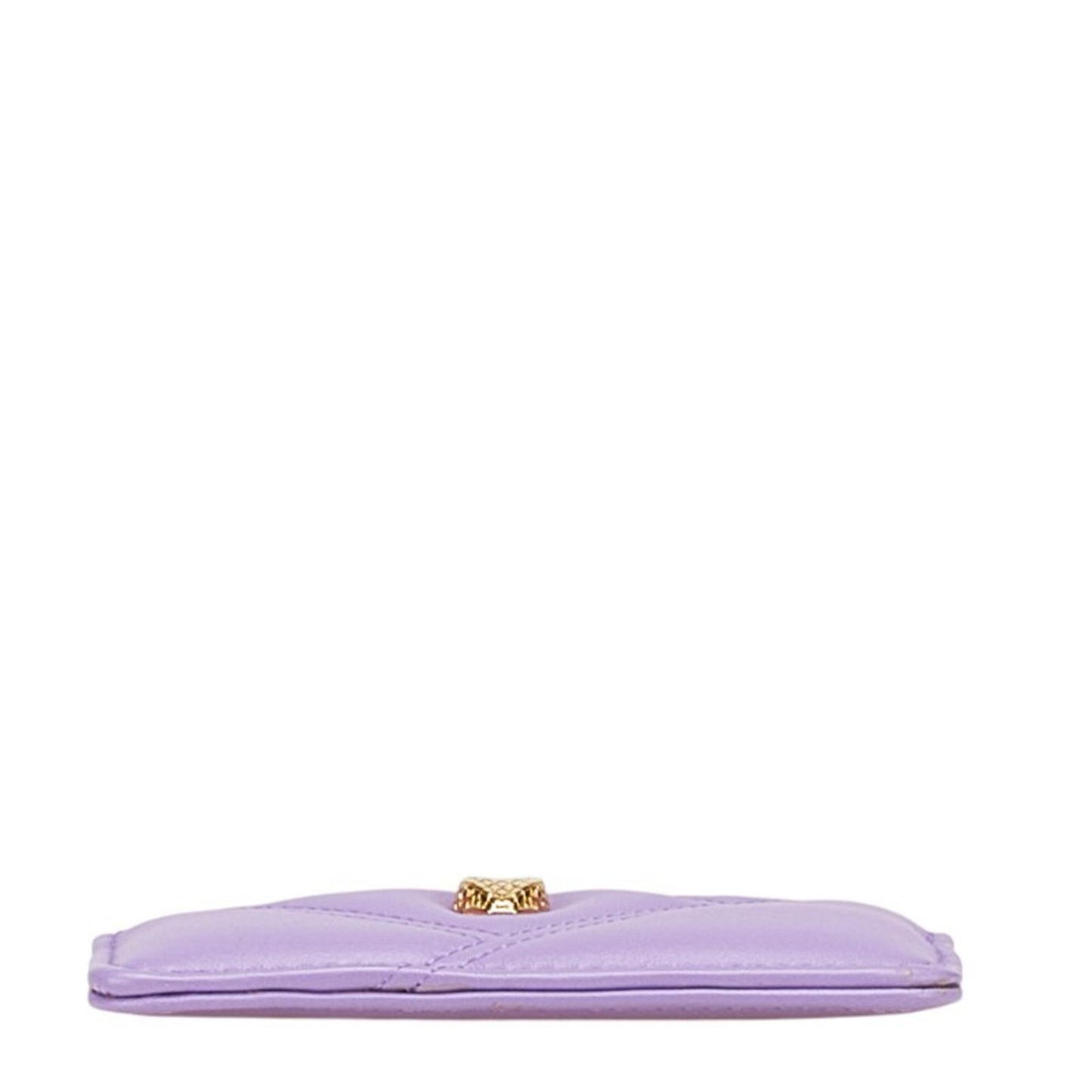 Bvlgari Serpenti Cabochon Card Case In Purple Leather