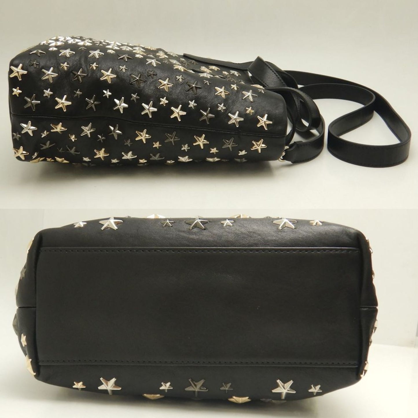 Jimmy Choo Tote Bag Star Studs Leather Black 252748