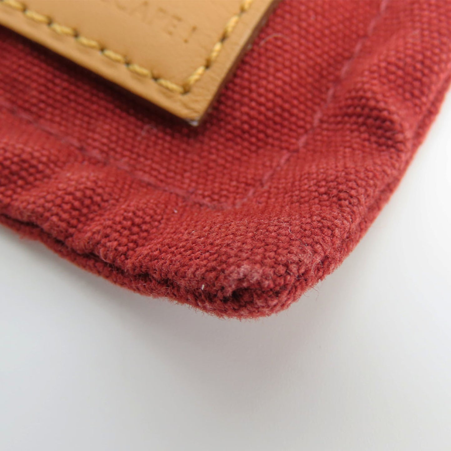Hermes Pouch Bora Cotton Leather Bordeaux Maroon Flat Multi-Purpose Accessories
