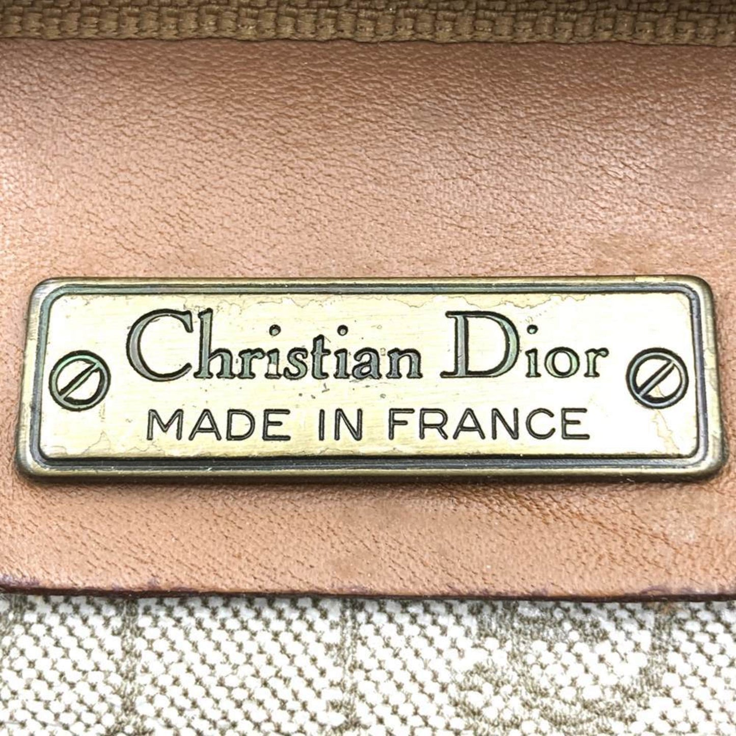 Christian Dior Dior Handbag Honeycomb Beige X Brown