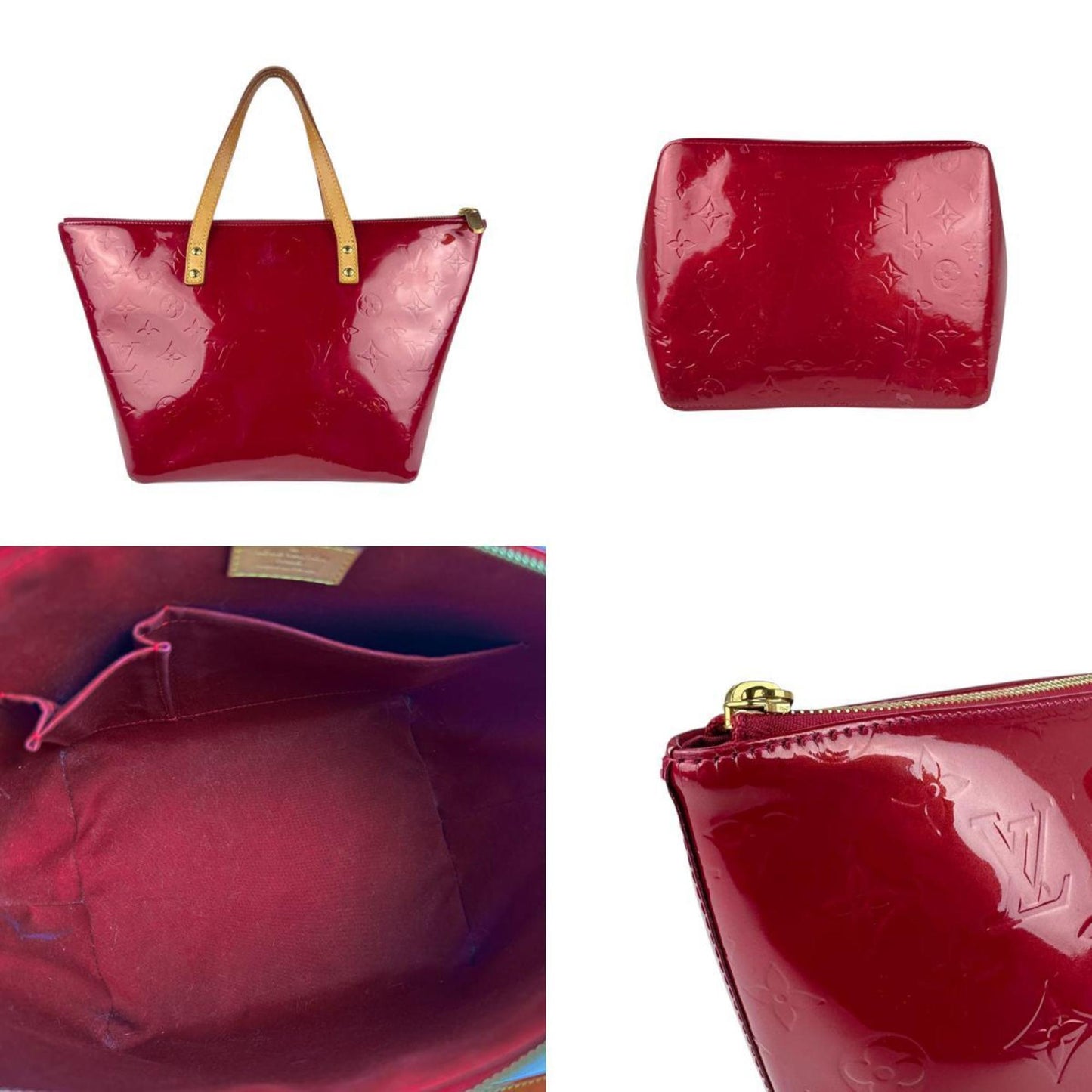 Louis Vuitton Louis Vuitton Handbag Monogram Vernis Bellevue Pm Patent Leather Red Gold