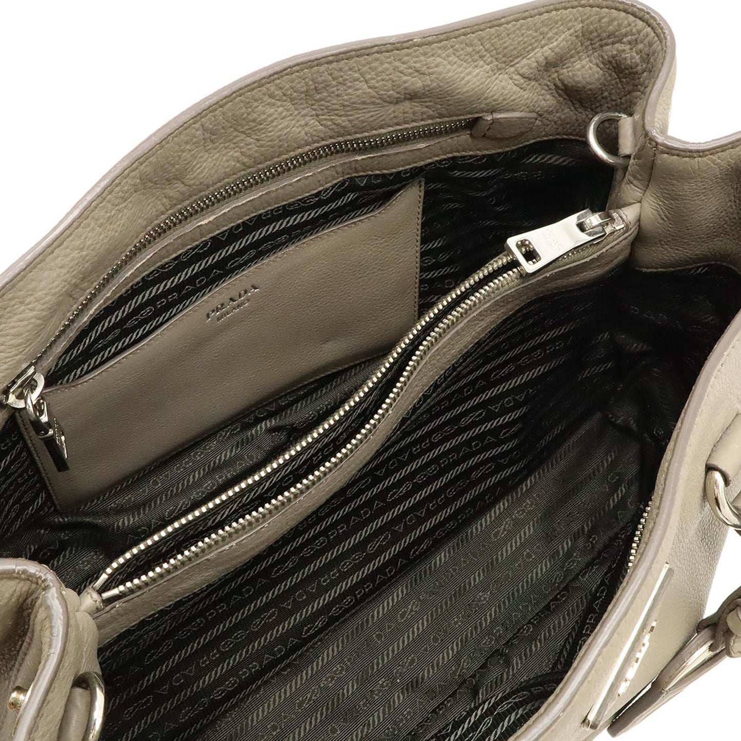 Prada Triangle Handbag/Tote/Shoulder Bag In Leather