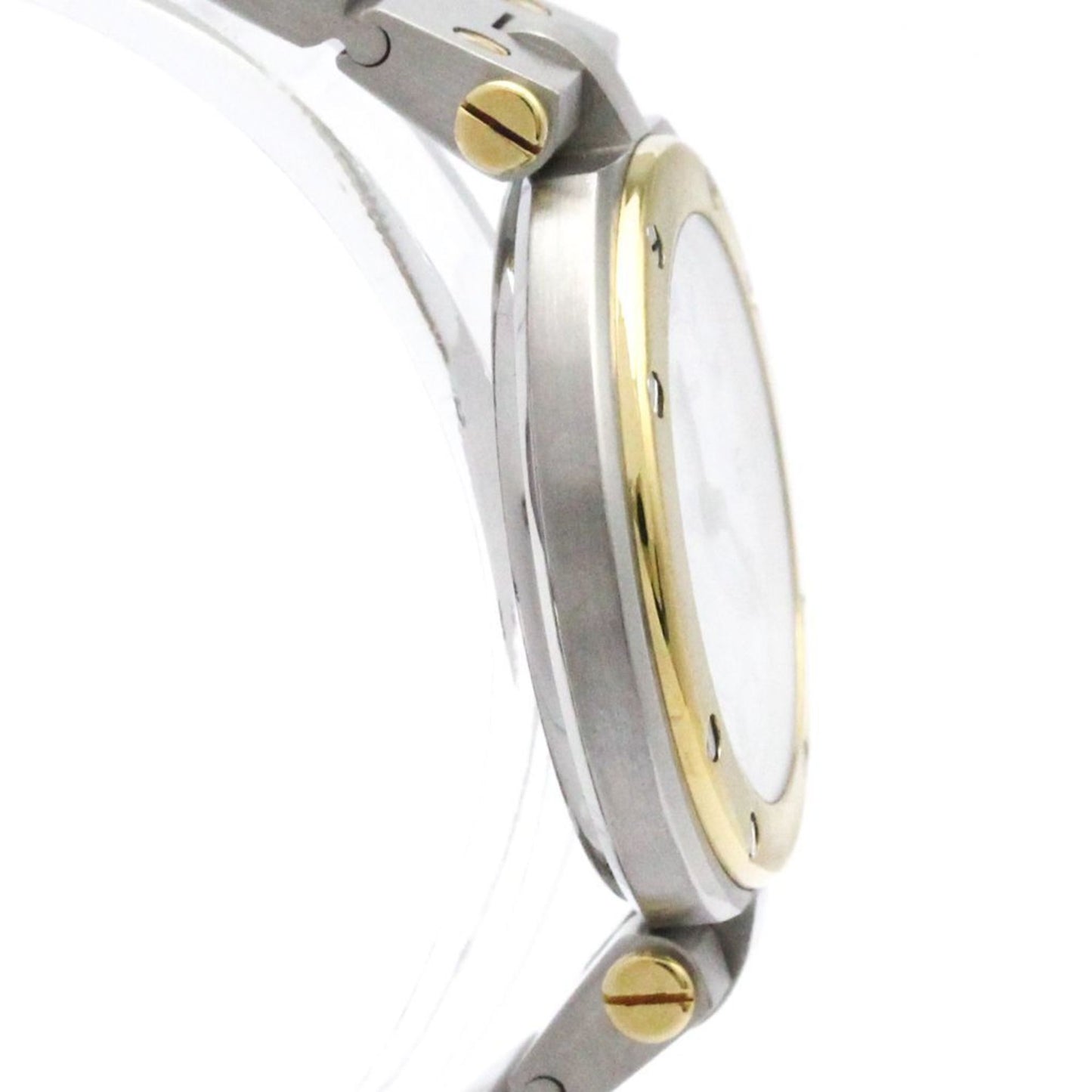 Cartier Santos Round 18K Gold Steel Quartz