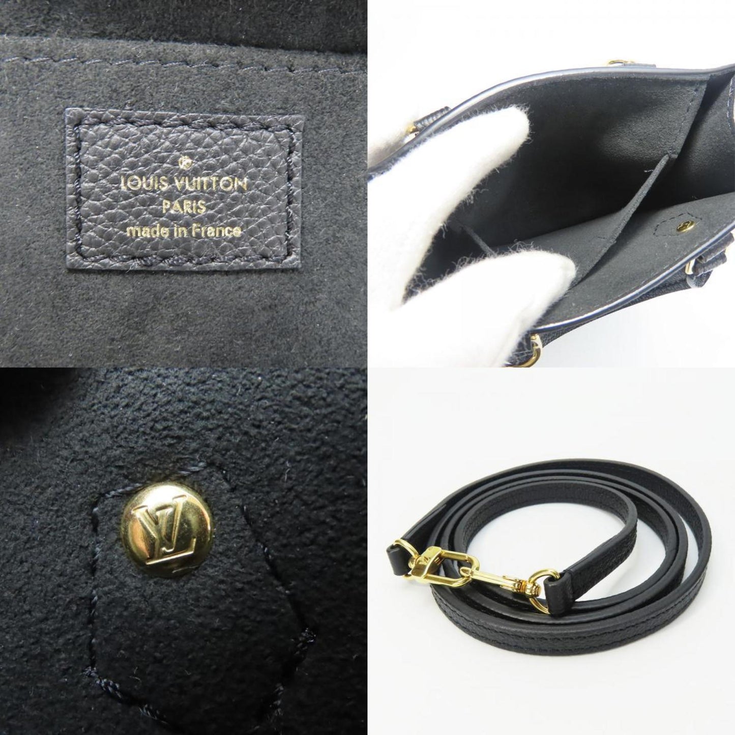 Louis Vuitton Petite Sac Plat Handbag M81416 Monogram Empreinte Black