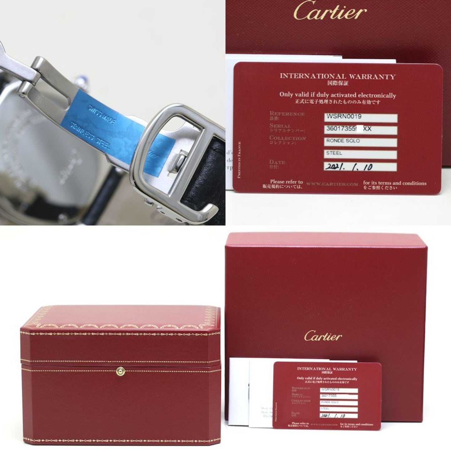 Cartier Rondo Solo Sm Wsrn0019 Stainless Steel X Leather