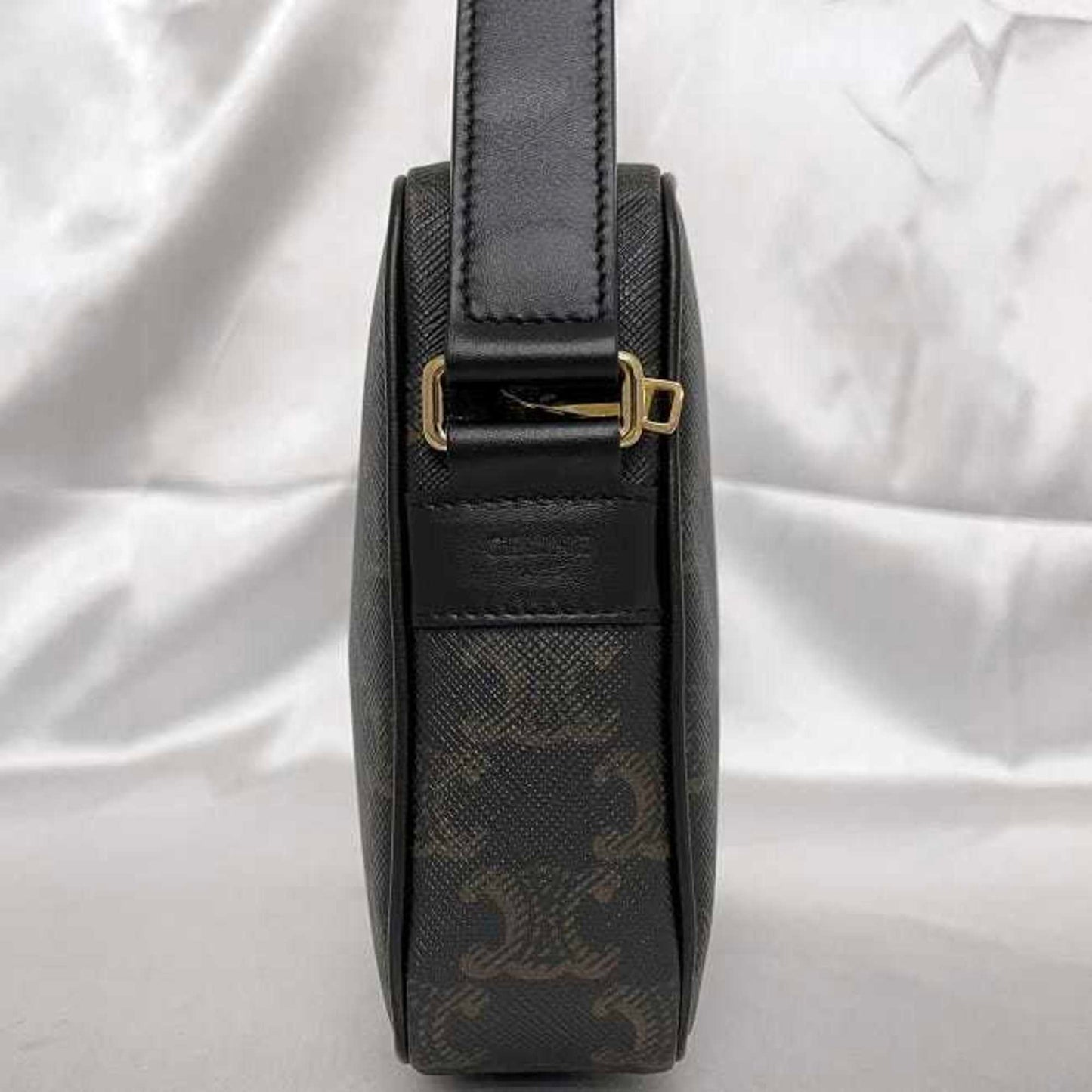 Celine Shoulder Bag Medium Black Triomphe F-20143 Pvc Leather Celine