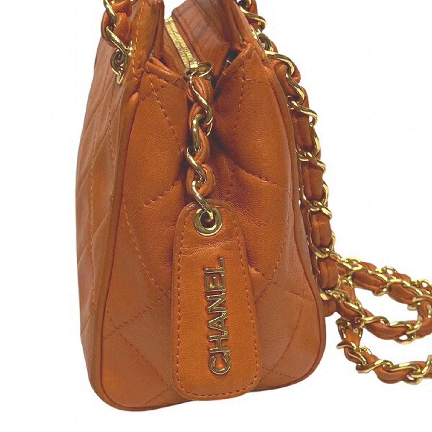 Chanel Matelasse Lambskin Chain Orange Shoulder Bag