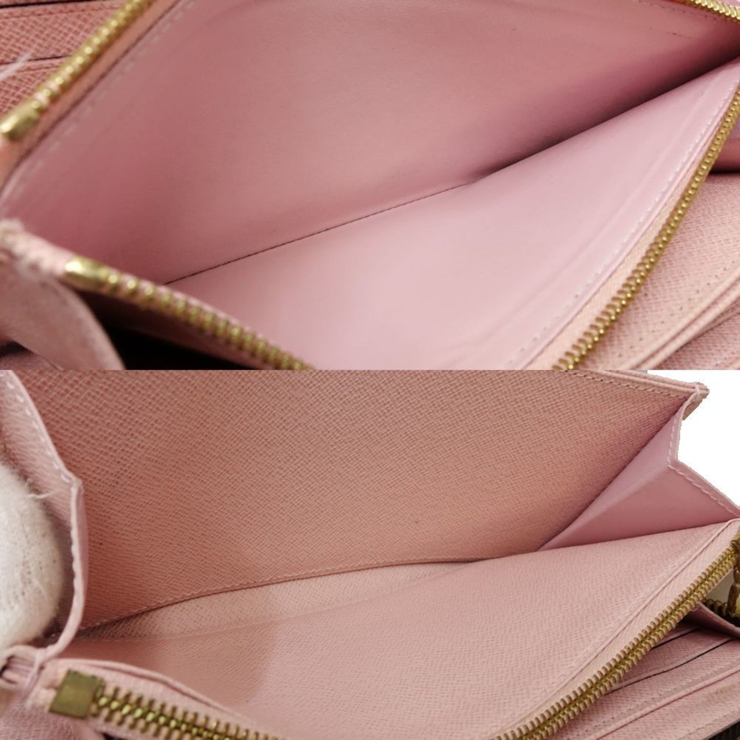 Louis Vuitton Louis Vuitton Damier Long Wallet N60046 Zippy Ebene Rose Ballerine 180832