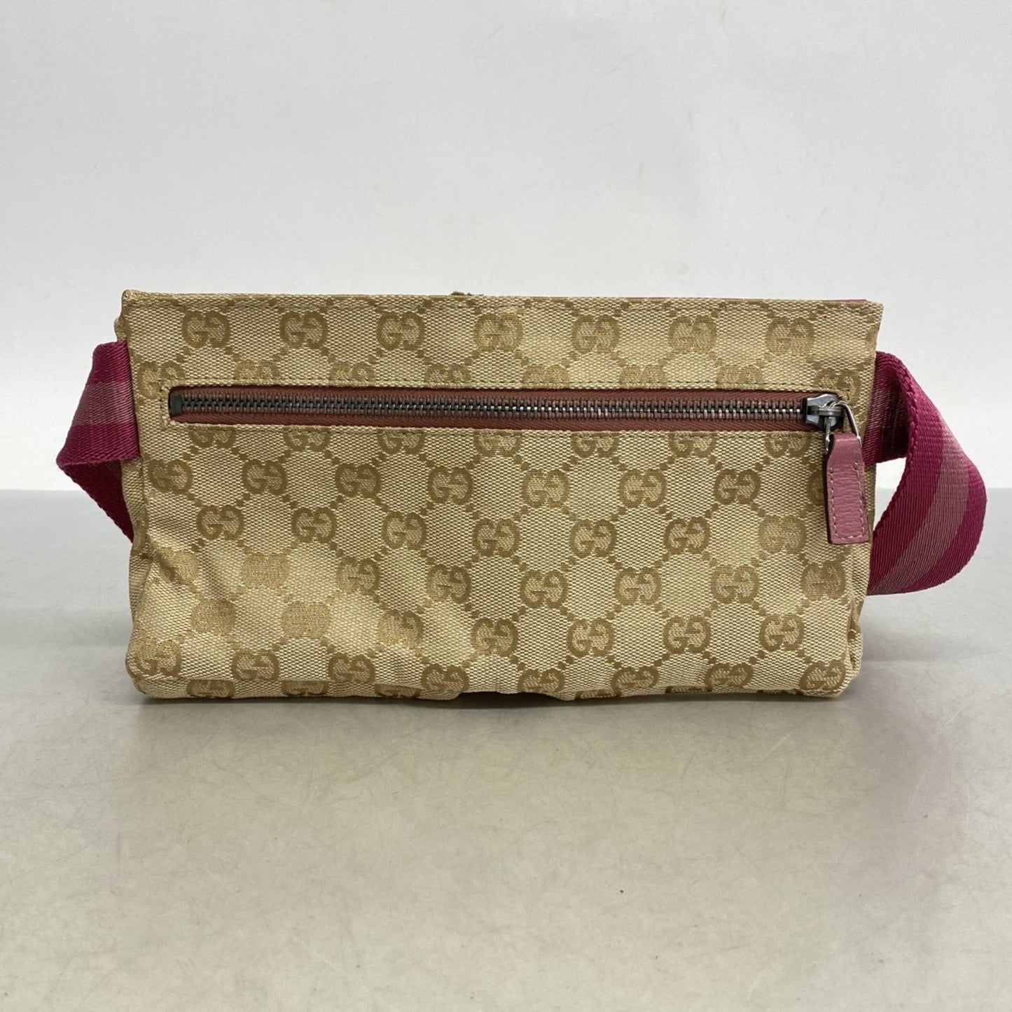 Gucci Waist Bag Gg Canvas 162962 Beige Pink