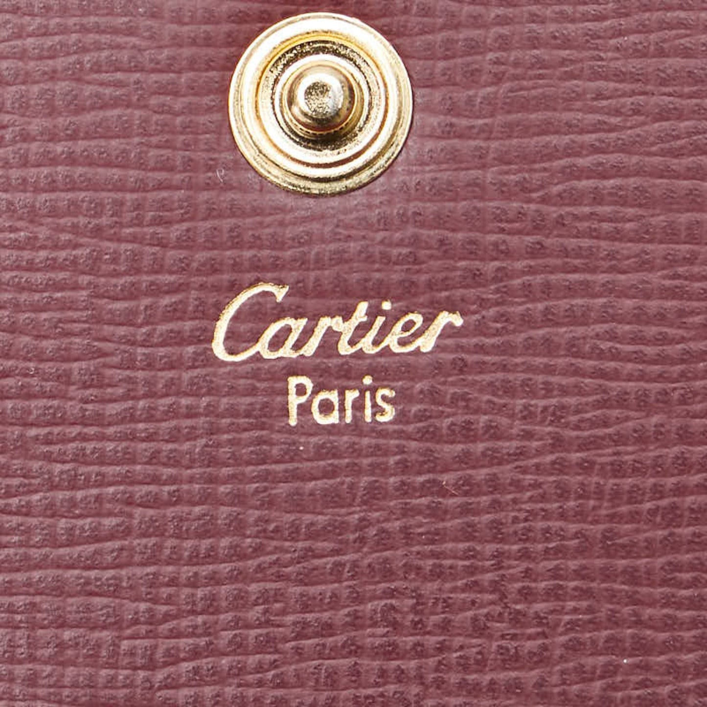 Cartier Must Line Wallet/Coin Case Wine Red Bordeaux Leather