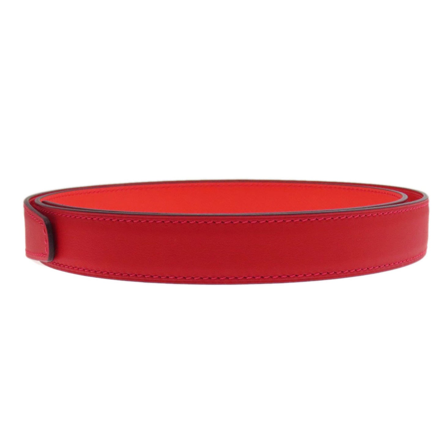Hermes Rival Vermilion Rose Silver Hardware Belt Swift Epson