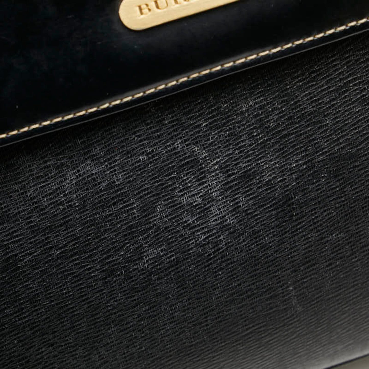 Burberry Nova Check Handbag Shoulder Bag 2Way Black Leather