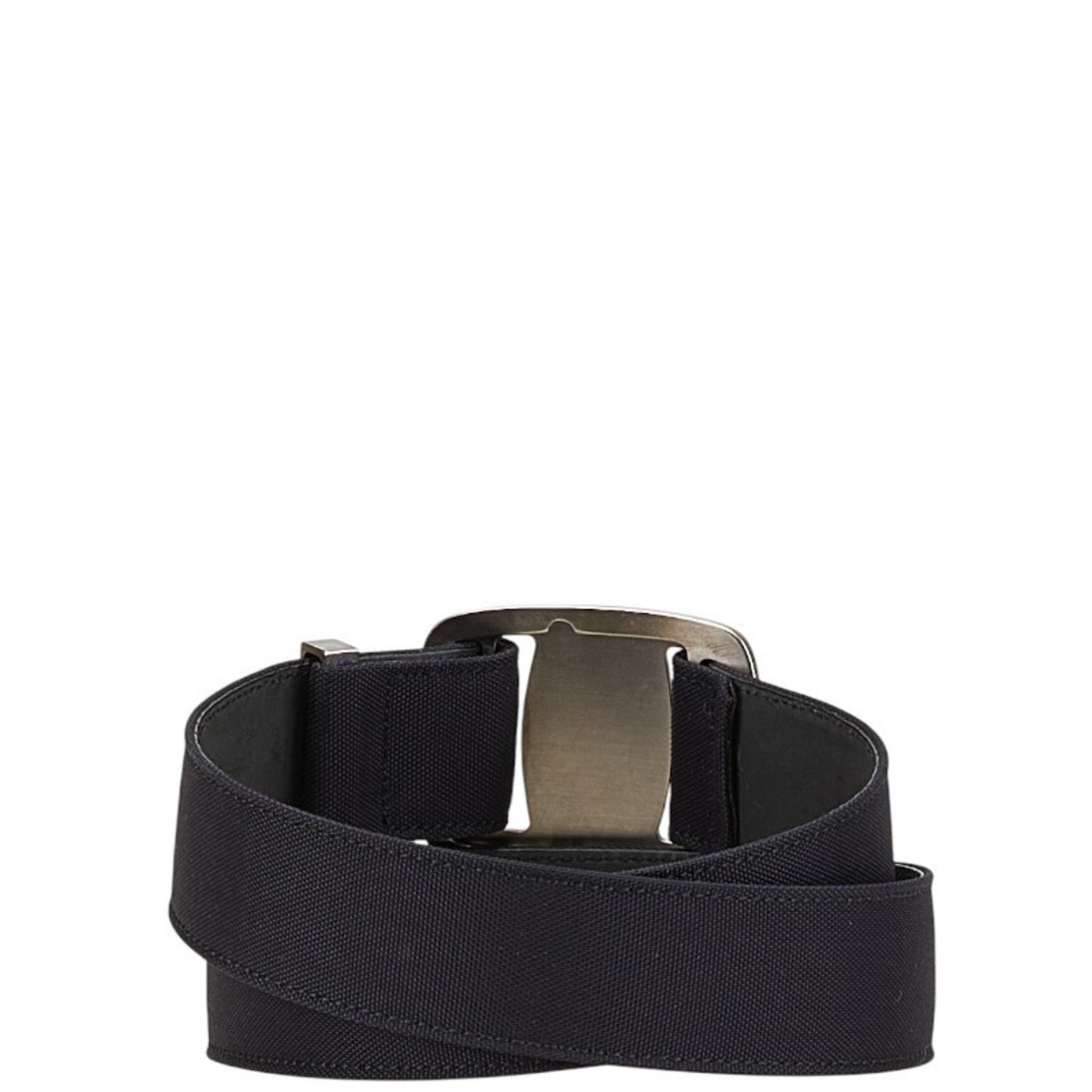 Salvatore Ferragamo Vara Buckle Belt Size: S Black Silver Leather Nylon
