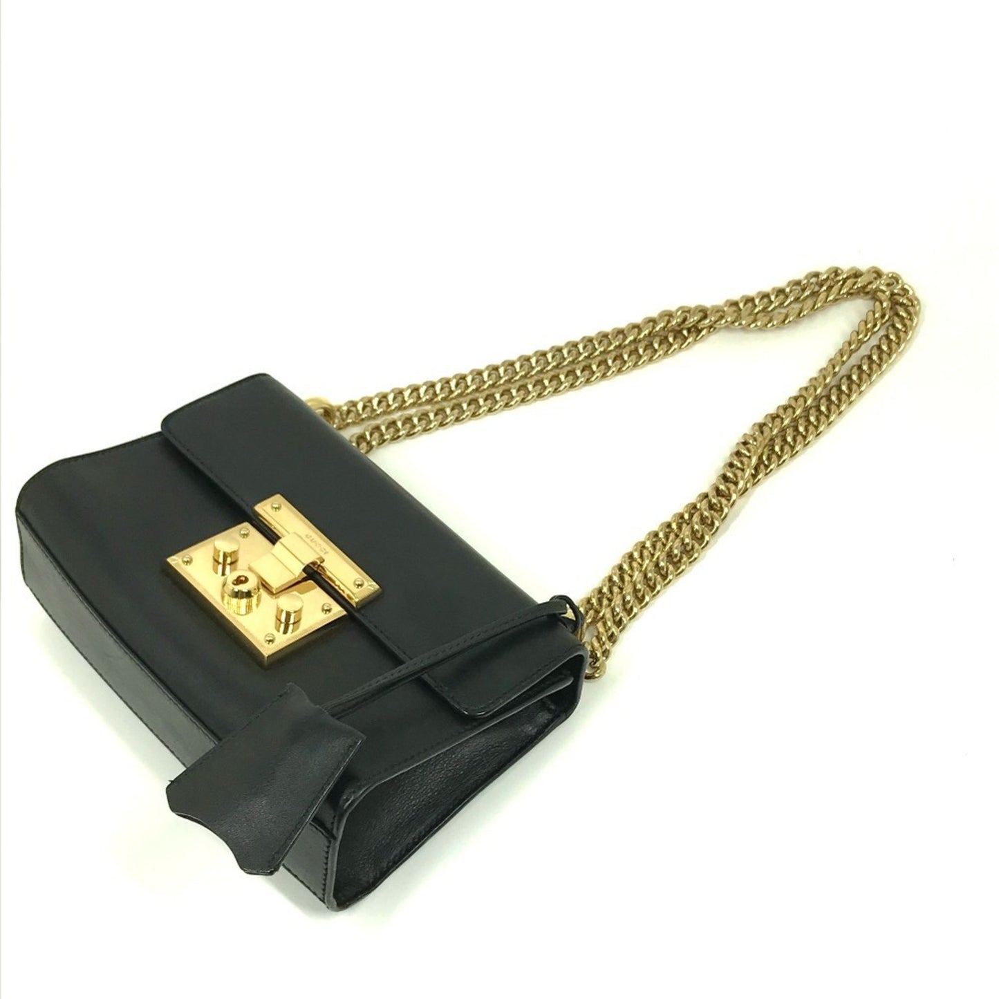 Gucci 409487 Small Padlock Chain Shoulder Bag Leather