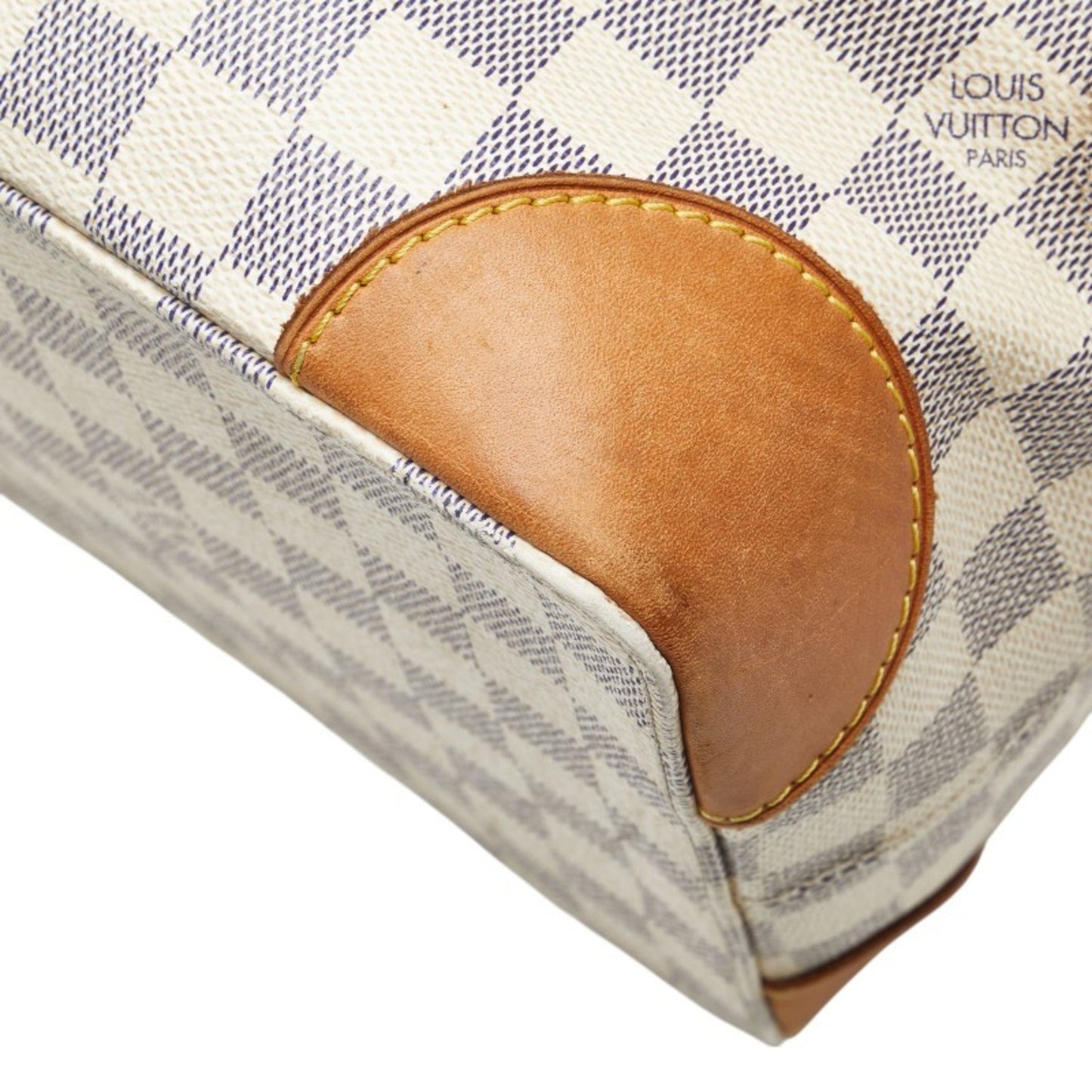 Louis Vuitton Damier Azur Hampstead Mm Tote Bag Shoulder N51206 White Pvc Leather
