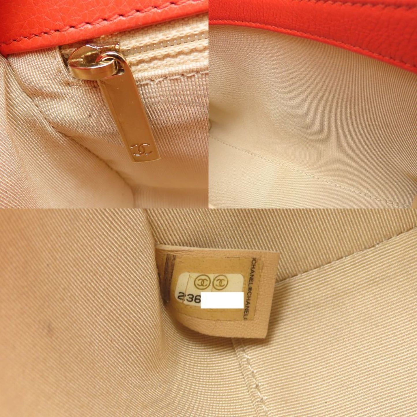 Chanel A93701 Shoulder Bag Matelasse Click Label Single Flap Calf Orange 352531