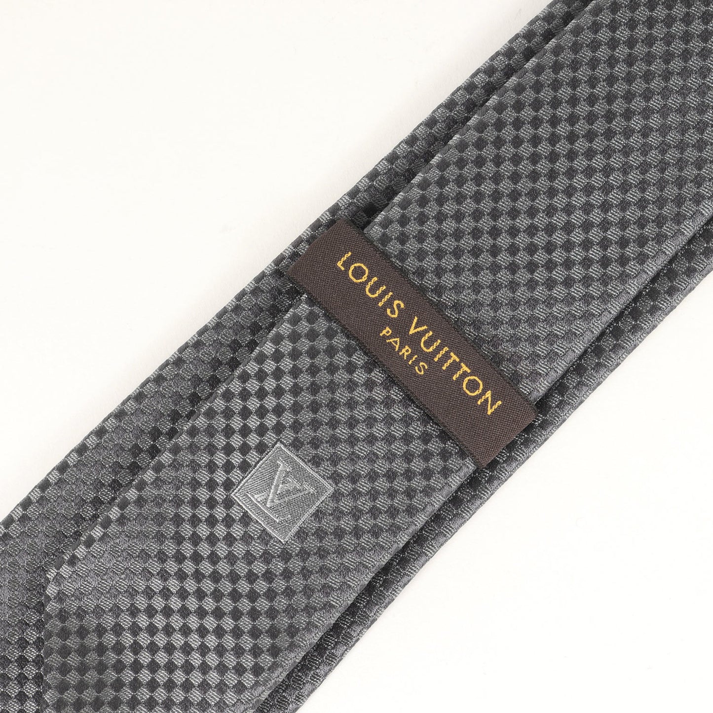 Louis Vuitton Louis Vuitton Micro Damier Silk Cravate Tie M75639 Silver