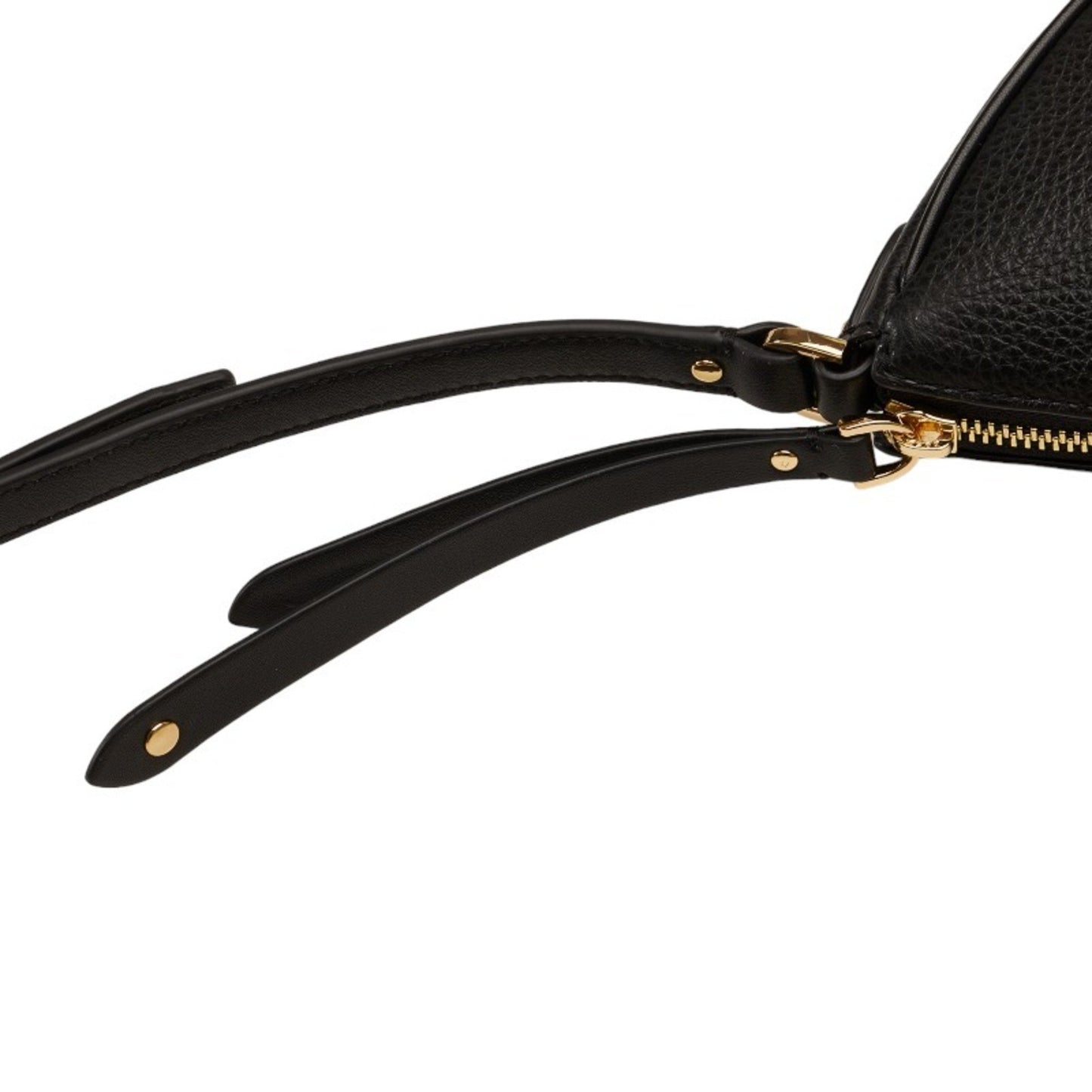 Michael Kors Dover Small Half Moon Shoulder Bag Black Leather