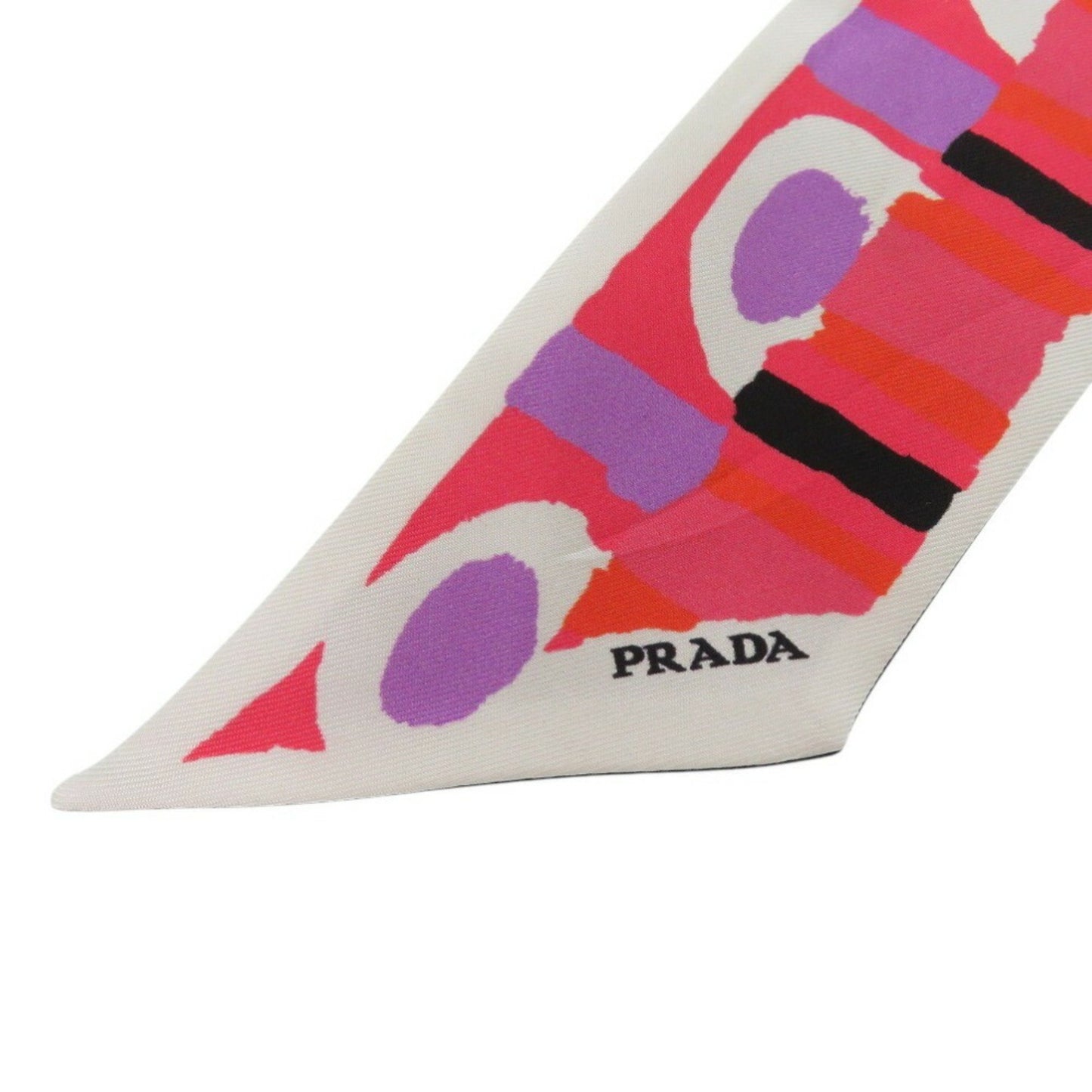 Like New Prada Printed Twill Scarf/Muffler 1Ff008 Silk Multicolor 0592Prada