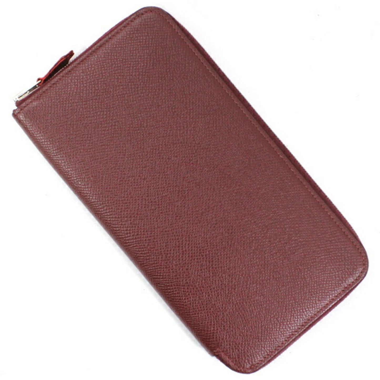 Herms Azap Long Silkin Round Zip-Around Wallet In Rouge H (Epson) For Men And Women