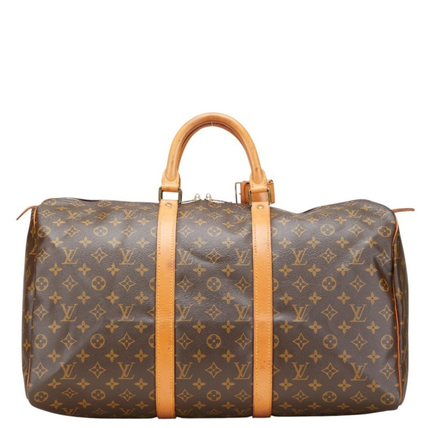 Louis Vuitton Monogram Keepall 50 Boston Bag M41426 Brown Pvc Leather