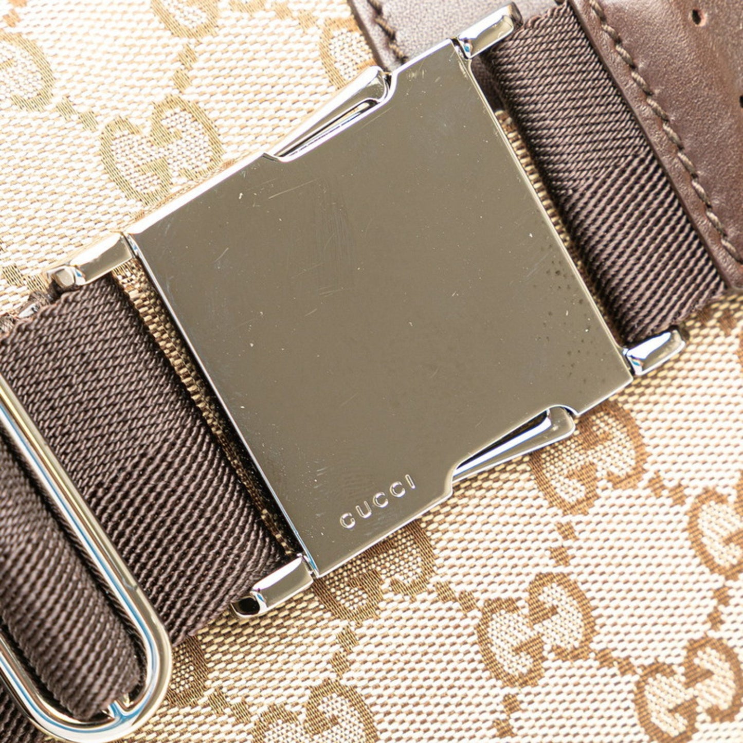 Gucci Gg Canvas Waist Bag/Body Bag 145851 Beige/Brown Canvas/Leather