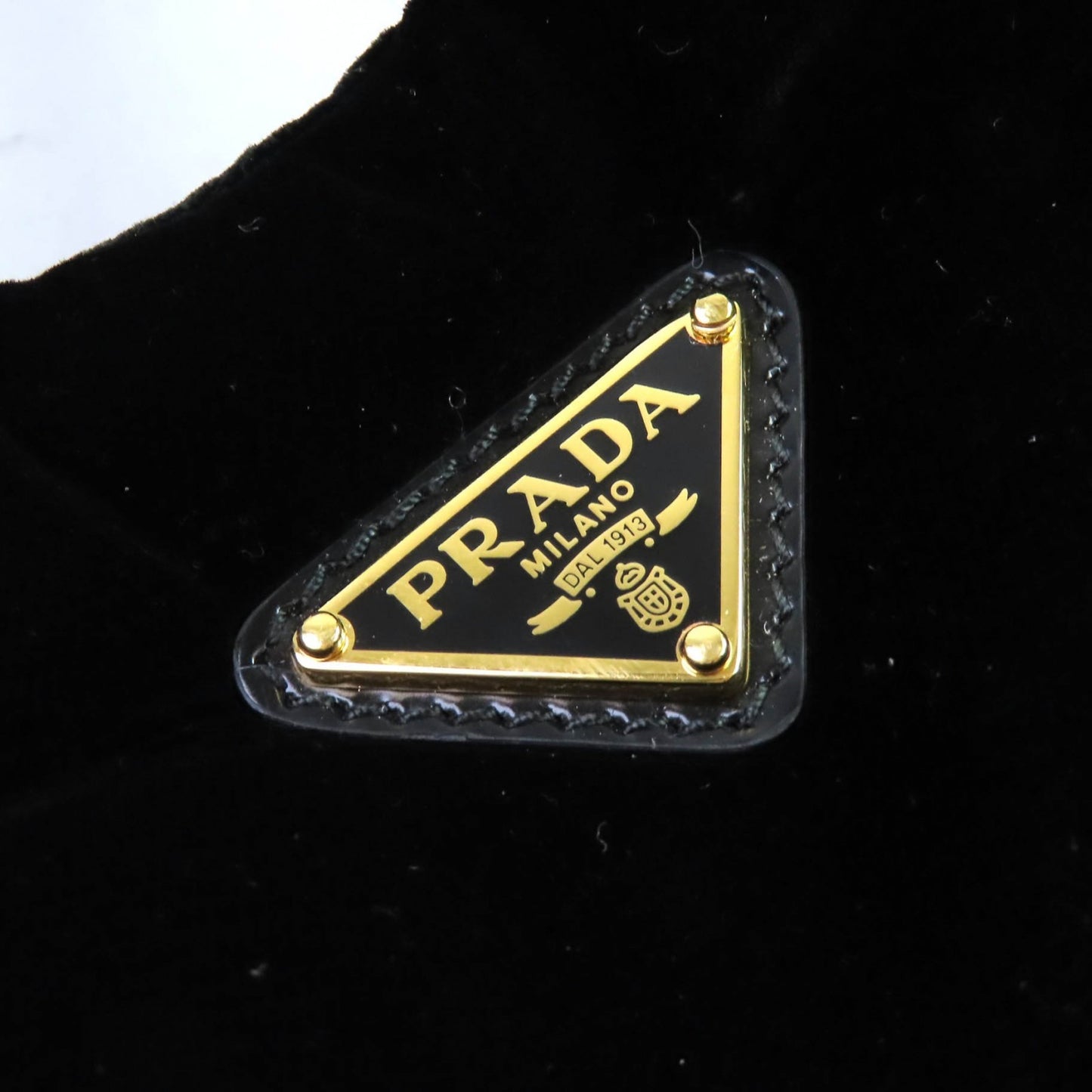 Prada 1Ba410 Padded Velvet Mini Handbag With Triangle Logo