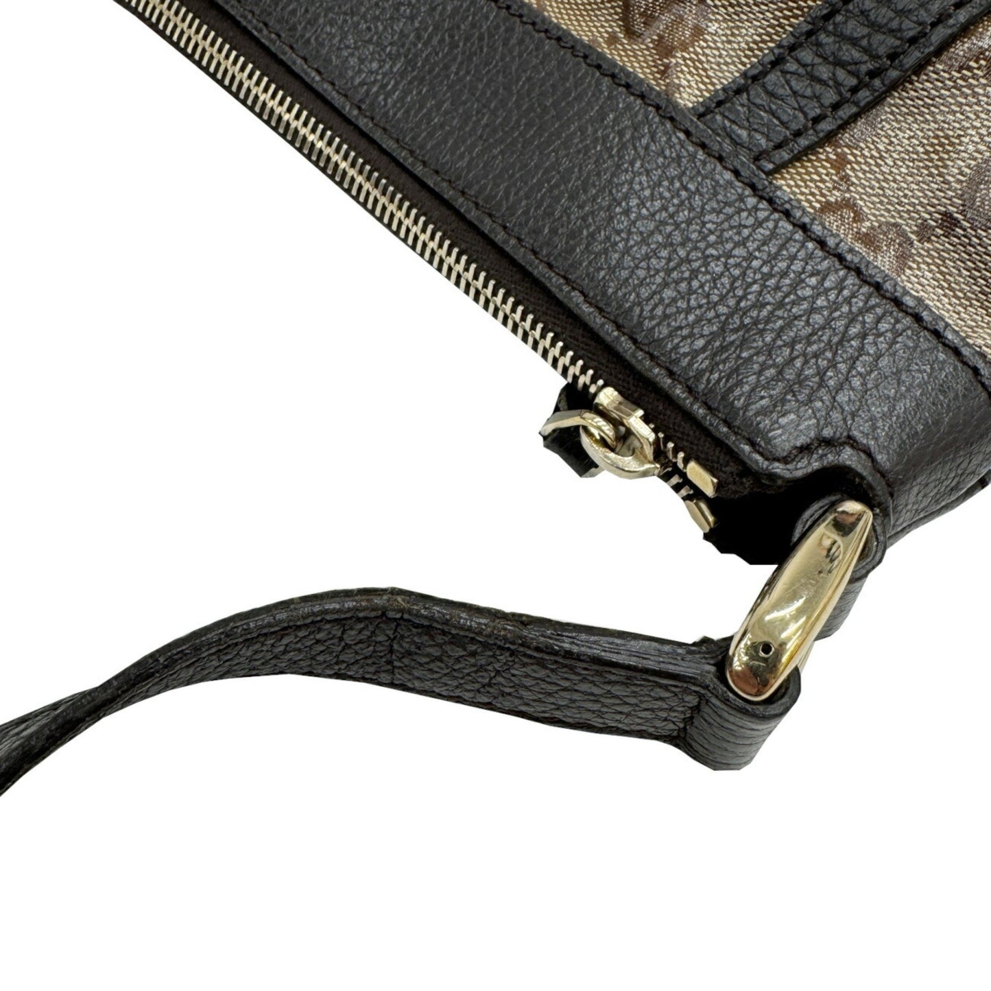 Gucci Abbey 265691 Gg Crystal Shoulder Bag In Coated Canvas And Leather