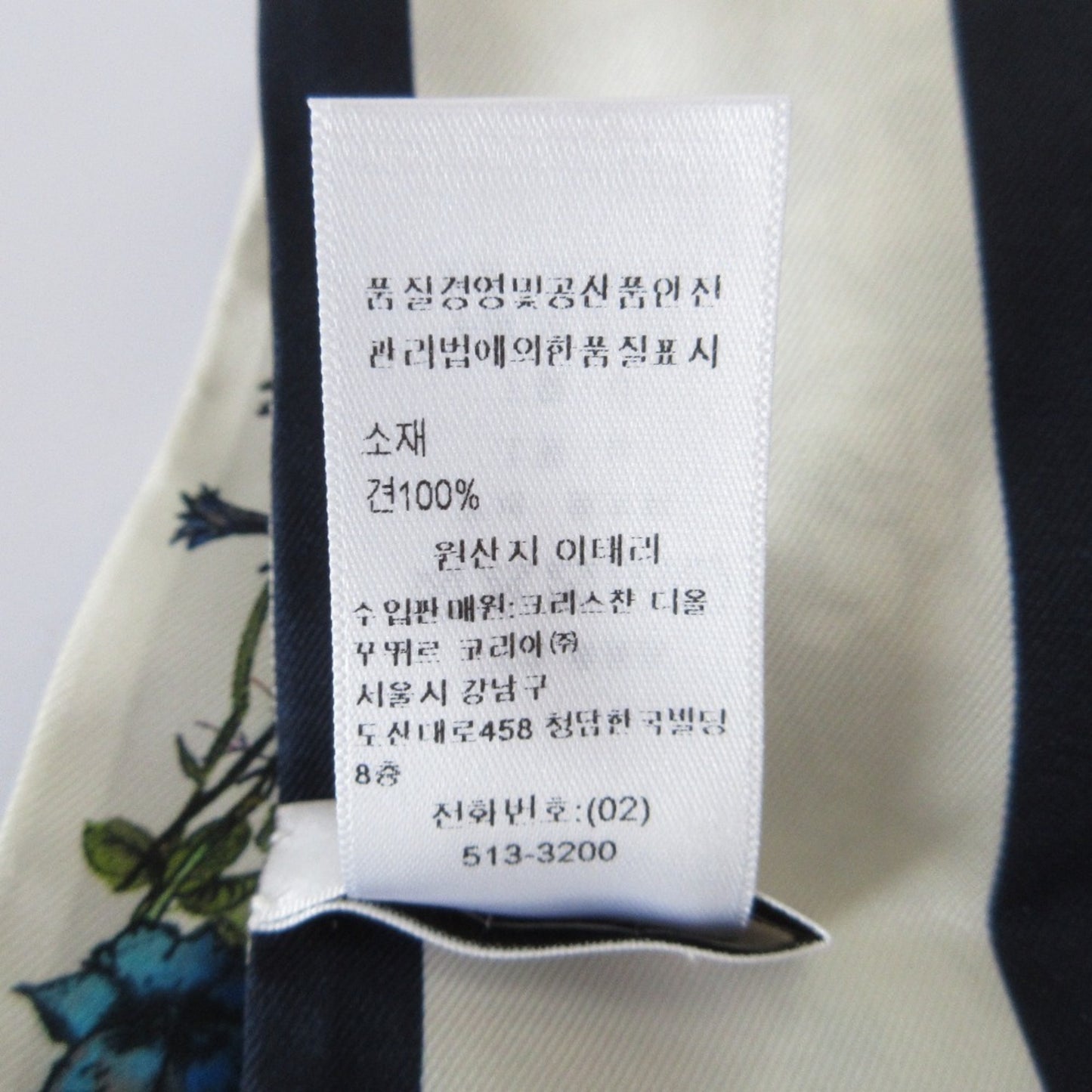 Christian Dior Mitzah Millefiori Floral Silk Scarf/Muffler In Navy