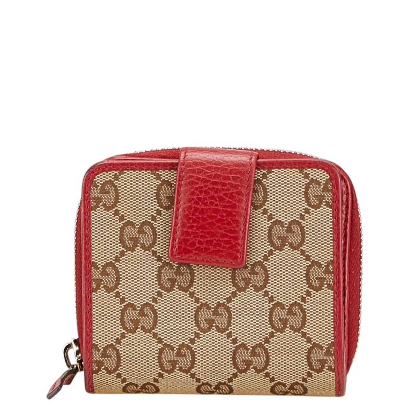 Gucci Gg Canvas Long Wallet 346056 Beige Red