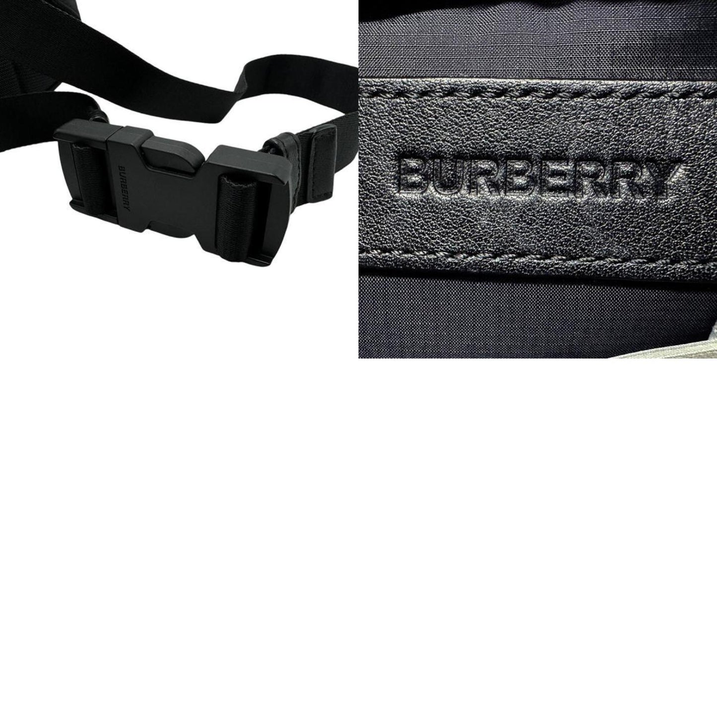 Burberry Body Bag Waist Nylon Black Silver