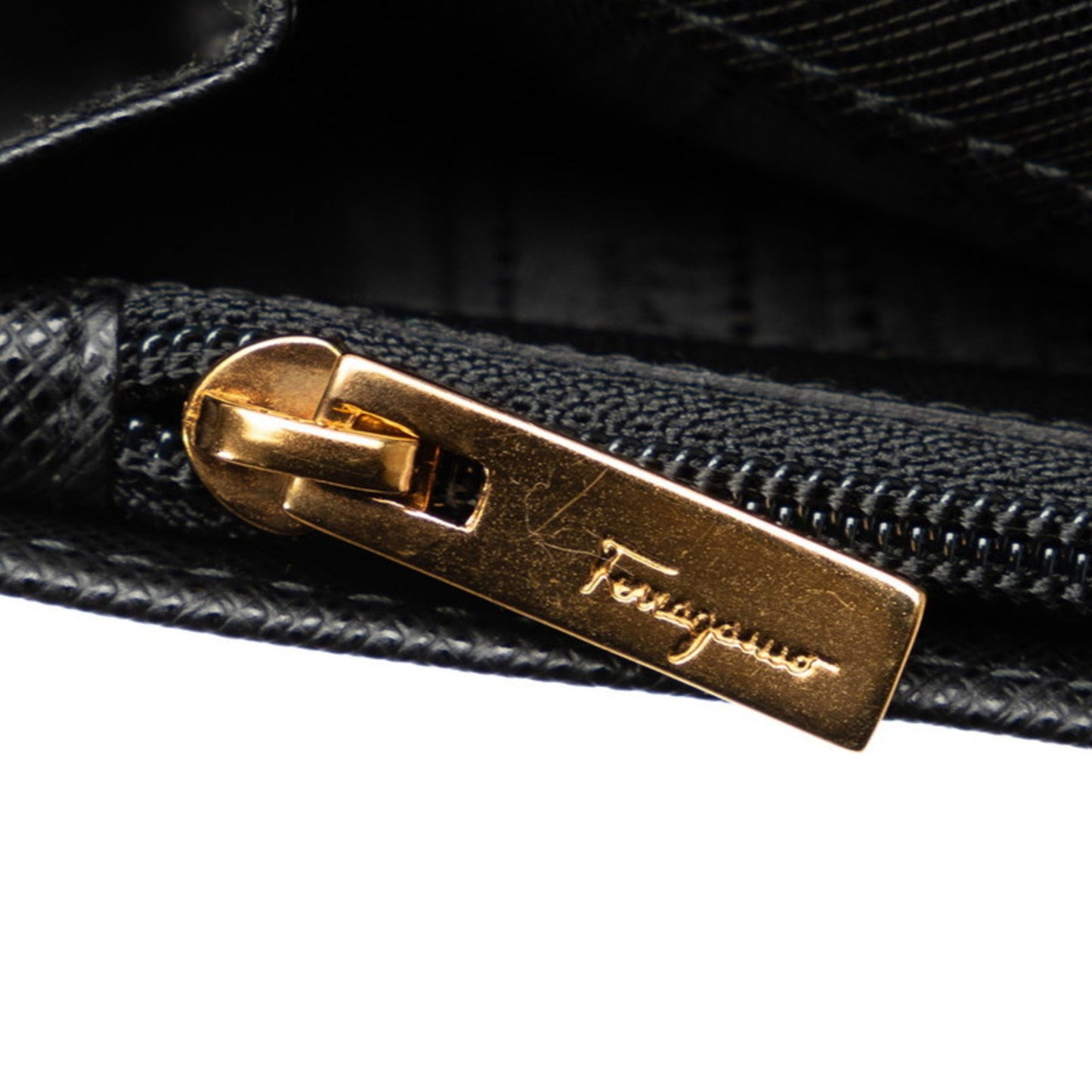 Salvatore Ferragamo Long Wallet Black Leather