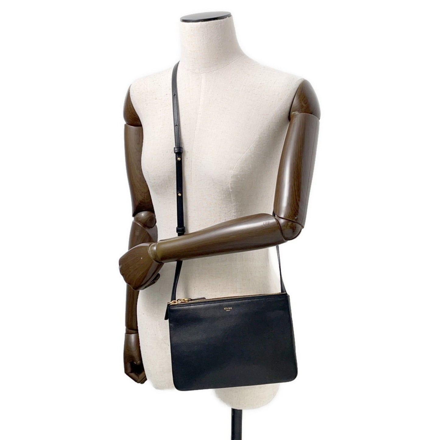 Celine Trio Small Shoulder Bag 192033 Celine Black