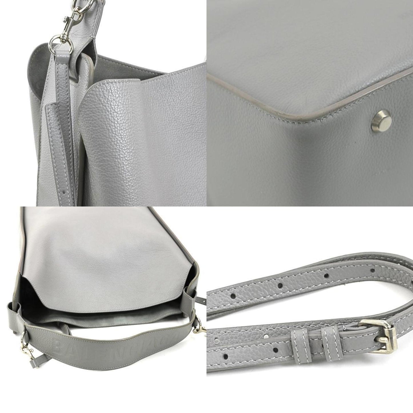 Balenciaga Shoulder Bag North South Leather Grey