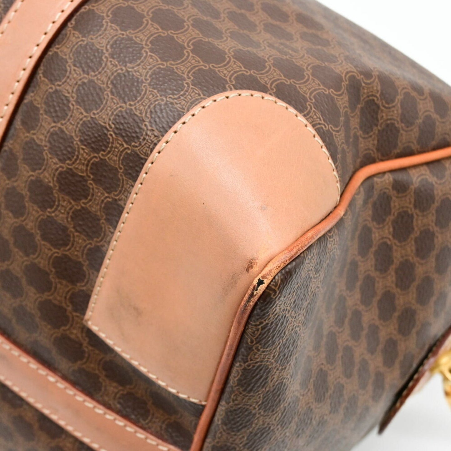 Celine Macadam Boston Bag Leather Brown