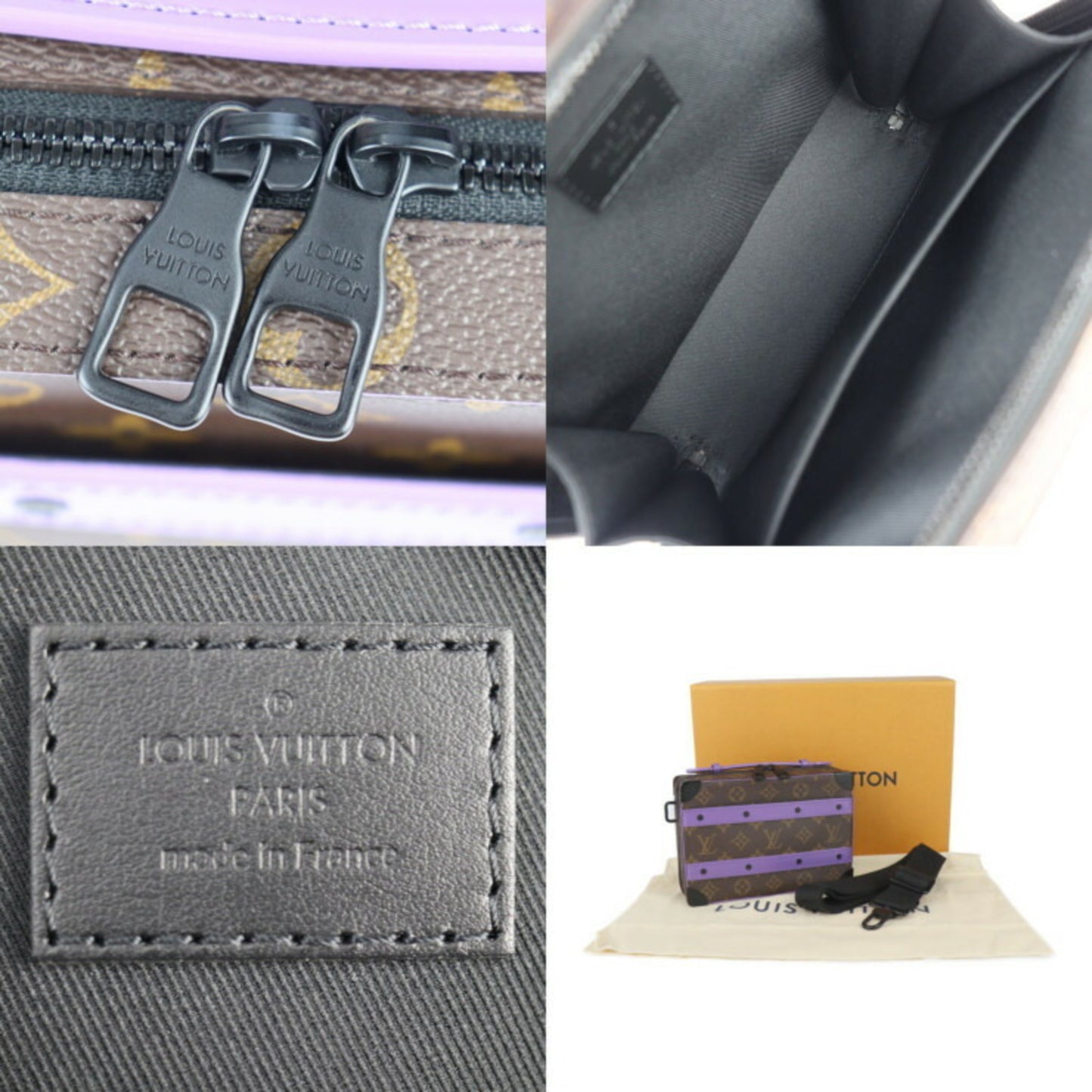 Louis Vuitton Louis Vuitton Handle Soft Trunk Monogram Macassar Handbag M46264 Leather Brown Purple