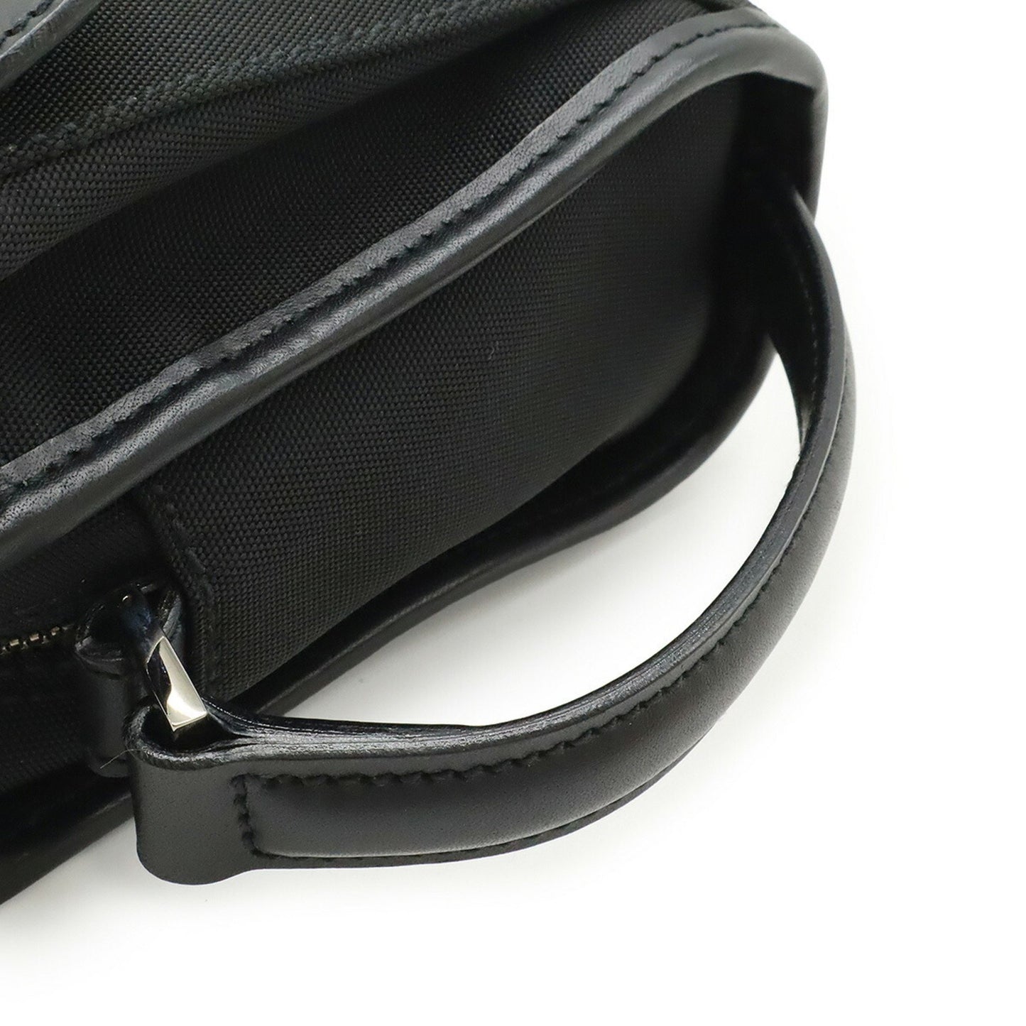 Gucci Gucci Second Bag Clutch Handbag Nylon Canvas Leather Black 108844