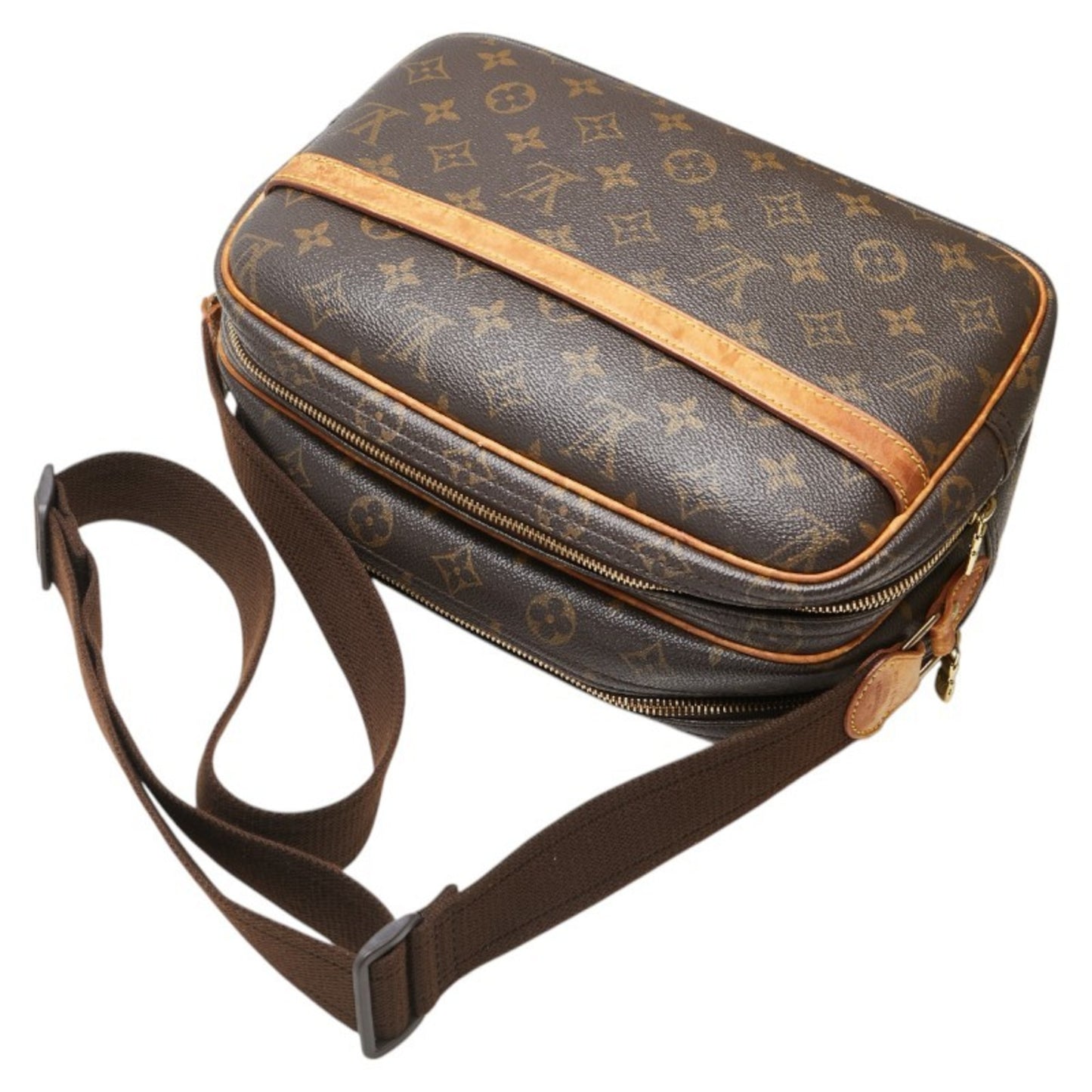 Louis Vuitton Monogram Reporter Pm Crossbody Shoulder Bag M45254 Brown Leather