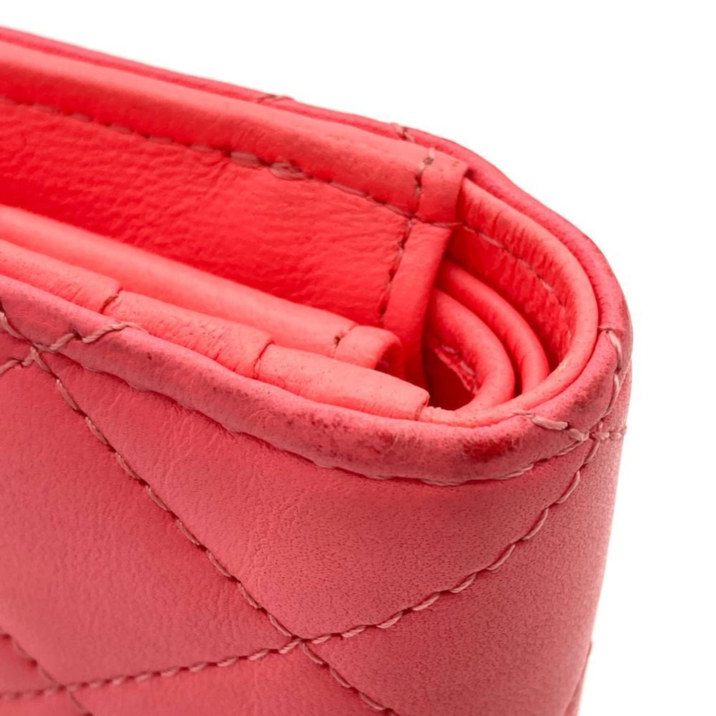 Chanel Matelasse Coco Mark Star Small Wallet Bi-Fold Lambskin Ap3726 Pink