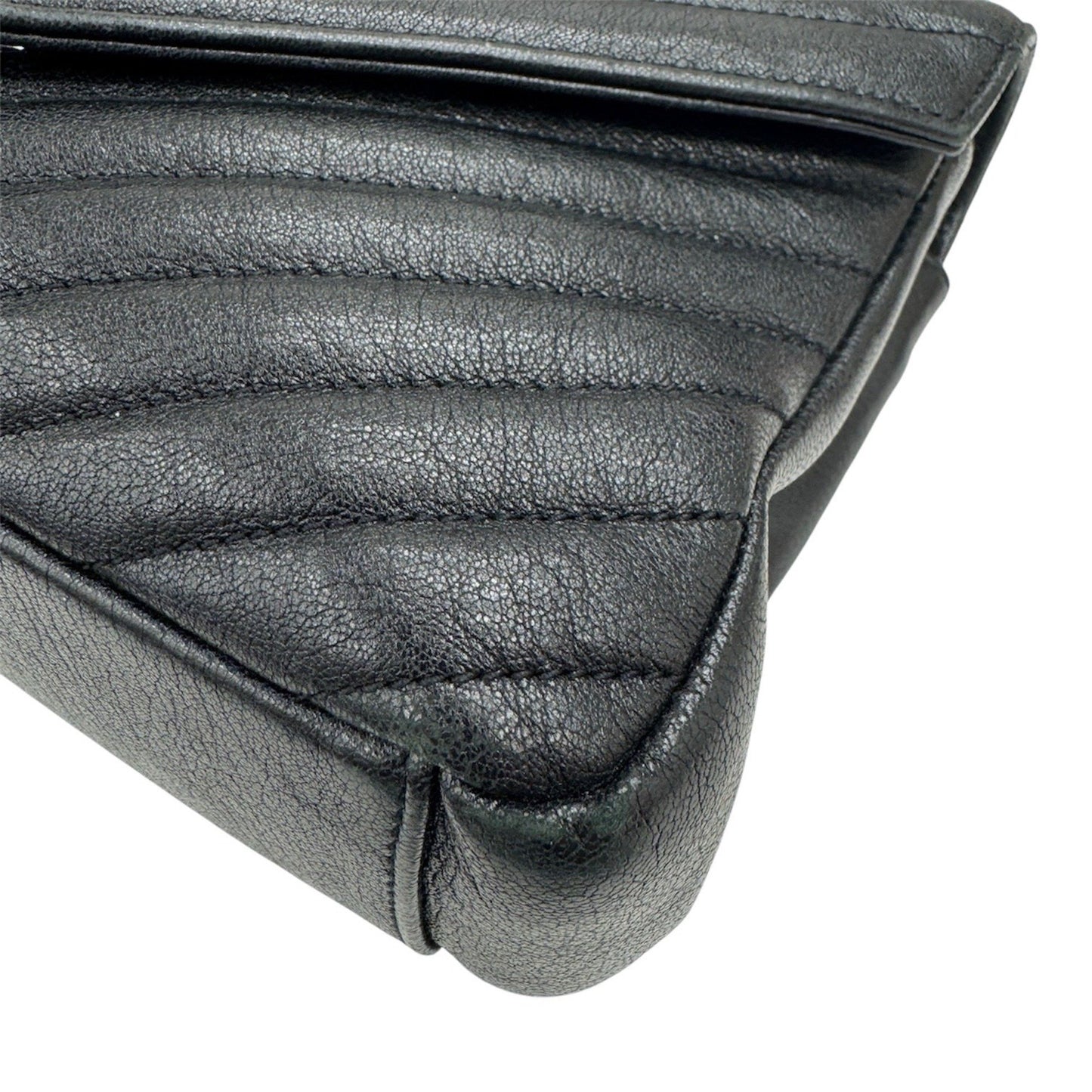 Saint Laurent Ysl College 600279 Chain Shoulder Bag In Black Leather