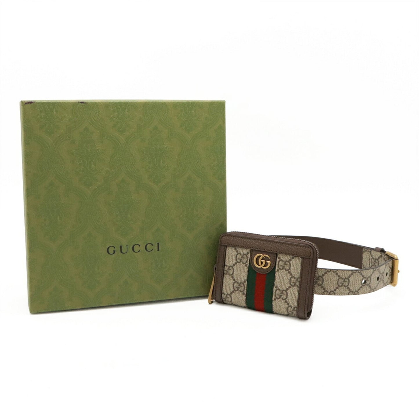 Gucci Ophidia Gg Supreme Coin Case Belt Bag/Waist Bag/Pouch In Pvc And Leather