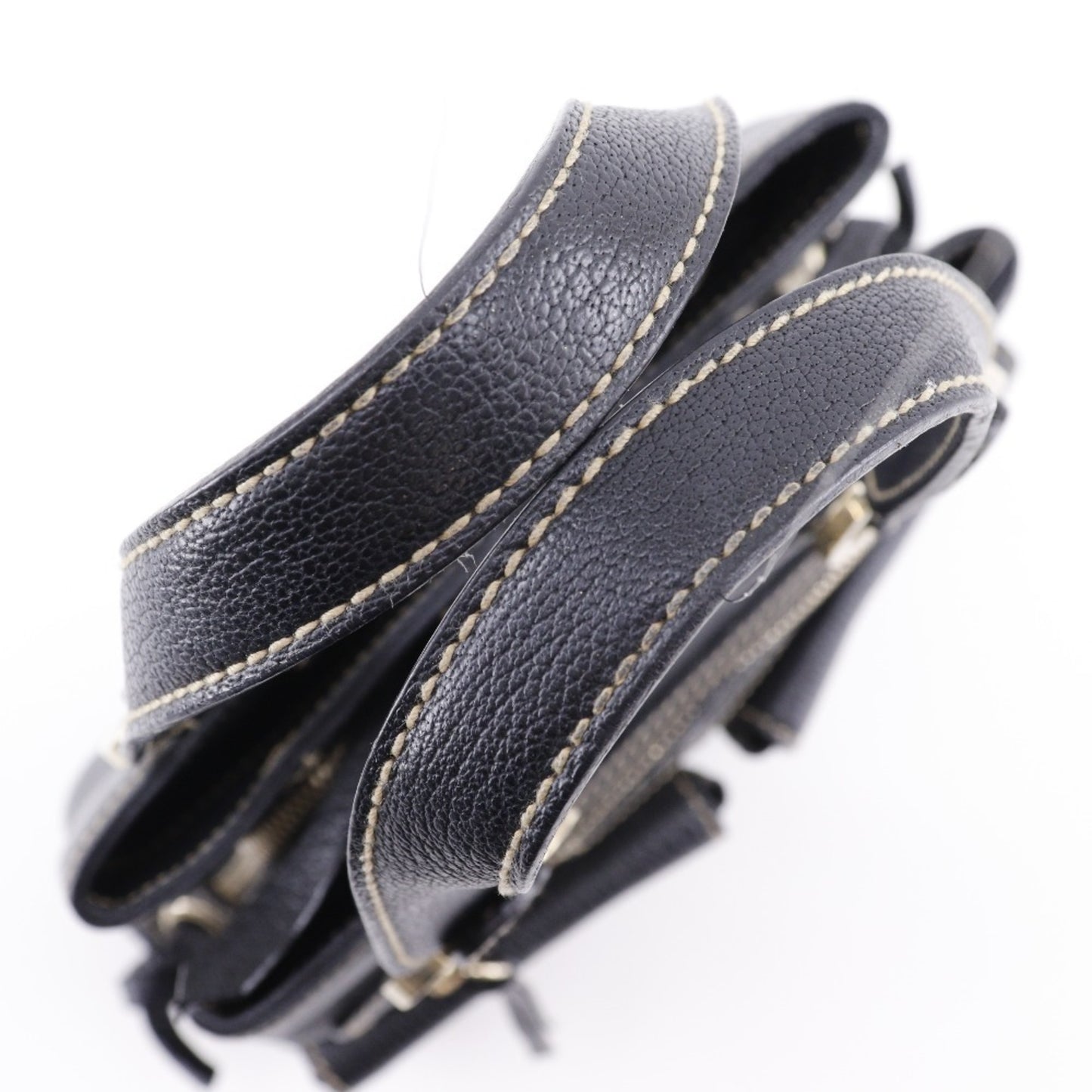 Bvlgari Maxi Rettale Handbag Shoulder Leather Black 2Way A5 Double