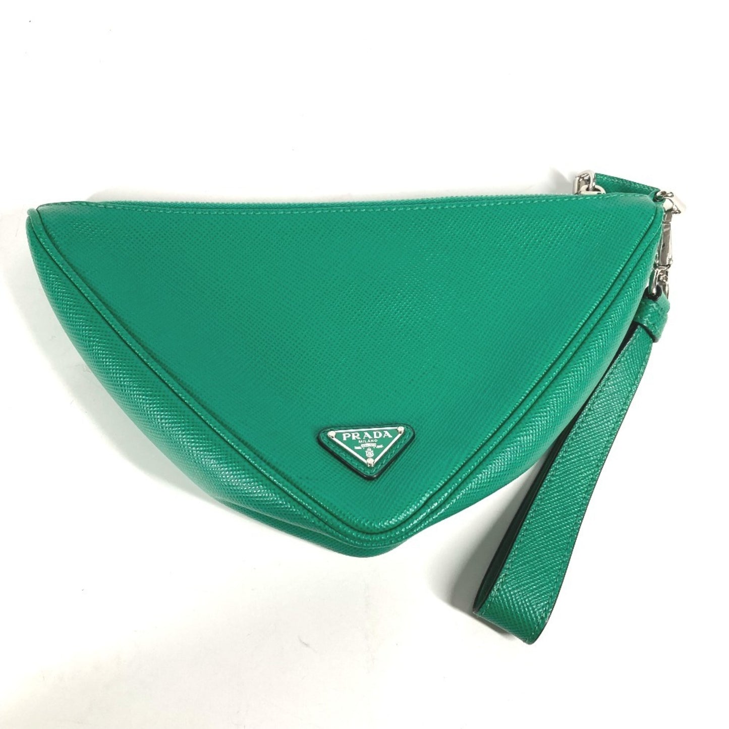 Prada 2Ne054 Embossed Triangle Plate Pouch Clutch Bag