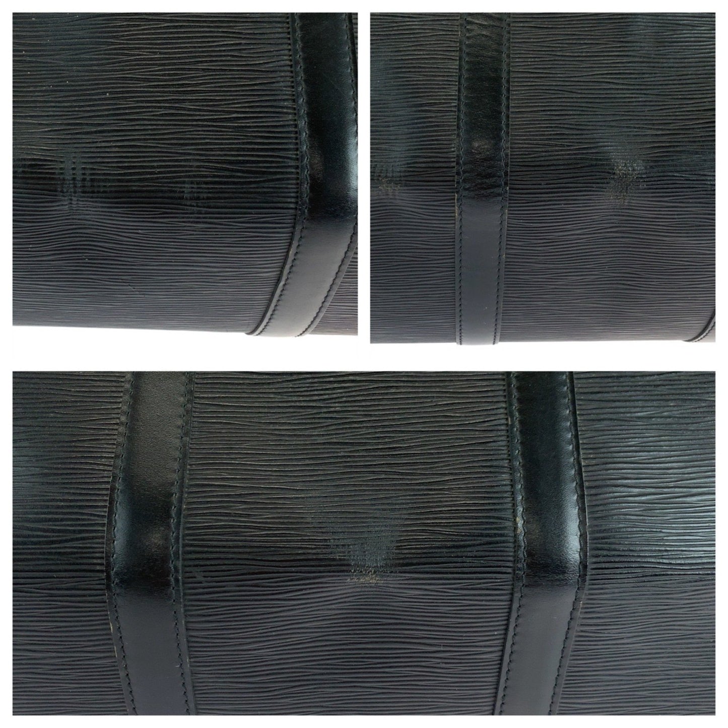 Louis Vuitton Louis Vuitton Epi Keepall 55 Noir Black Gold Hardware Leather M42952 Boston Bag