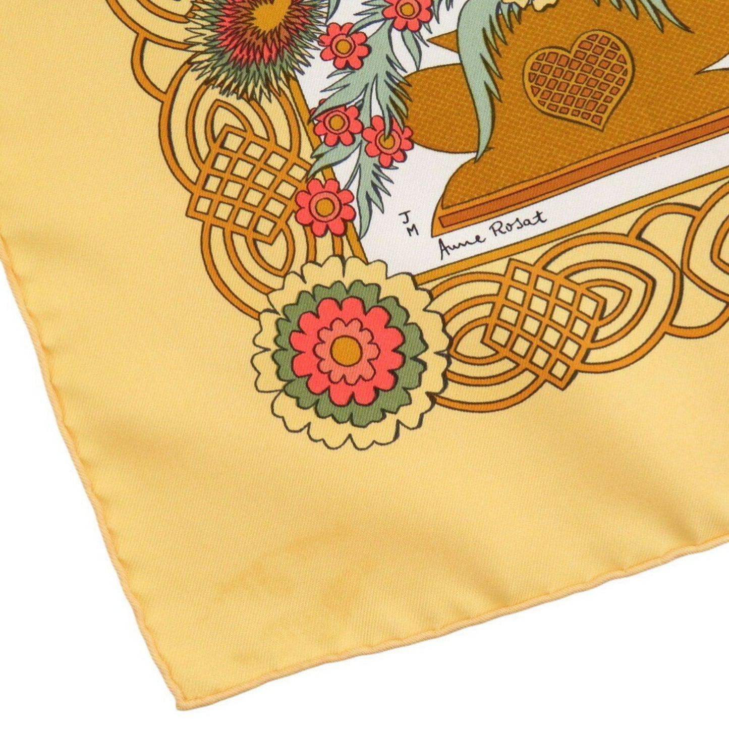 Herms Carr 90 Decoupages Paper-Cut Silk Multicolor Scarf Muffler 0750Hermes