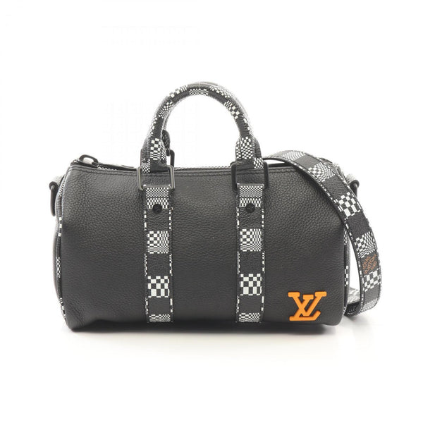 Louis Vuitton City Keepall Xs Handbag Leather Coated Canvas Damier Distorted