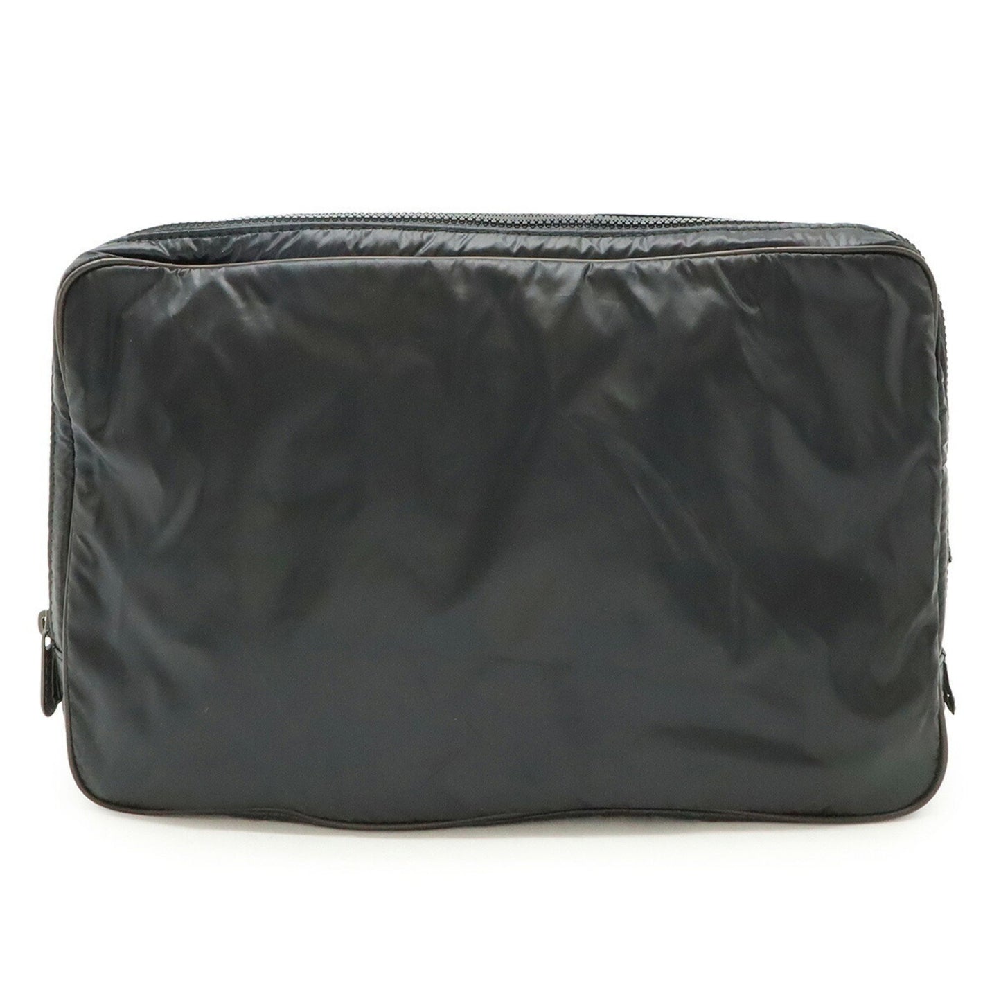Bottega Veneta Bottega Veneta Second Bag Clutch Travel Pouch Nylon Leather Black Dark Brown